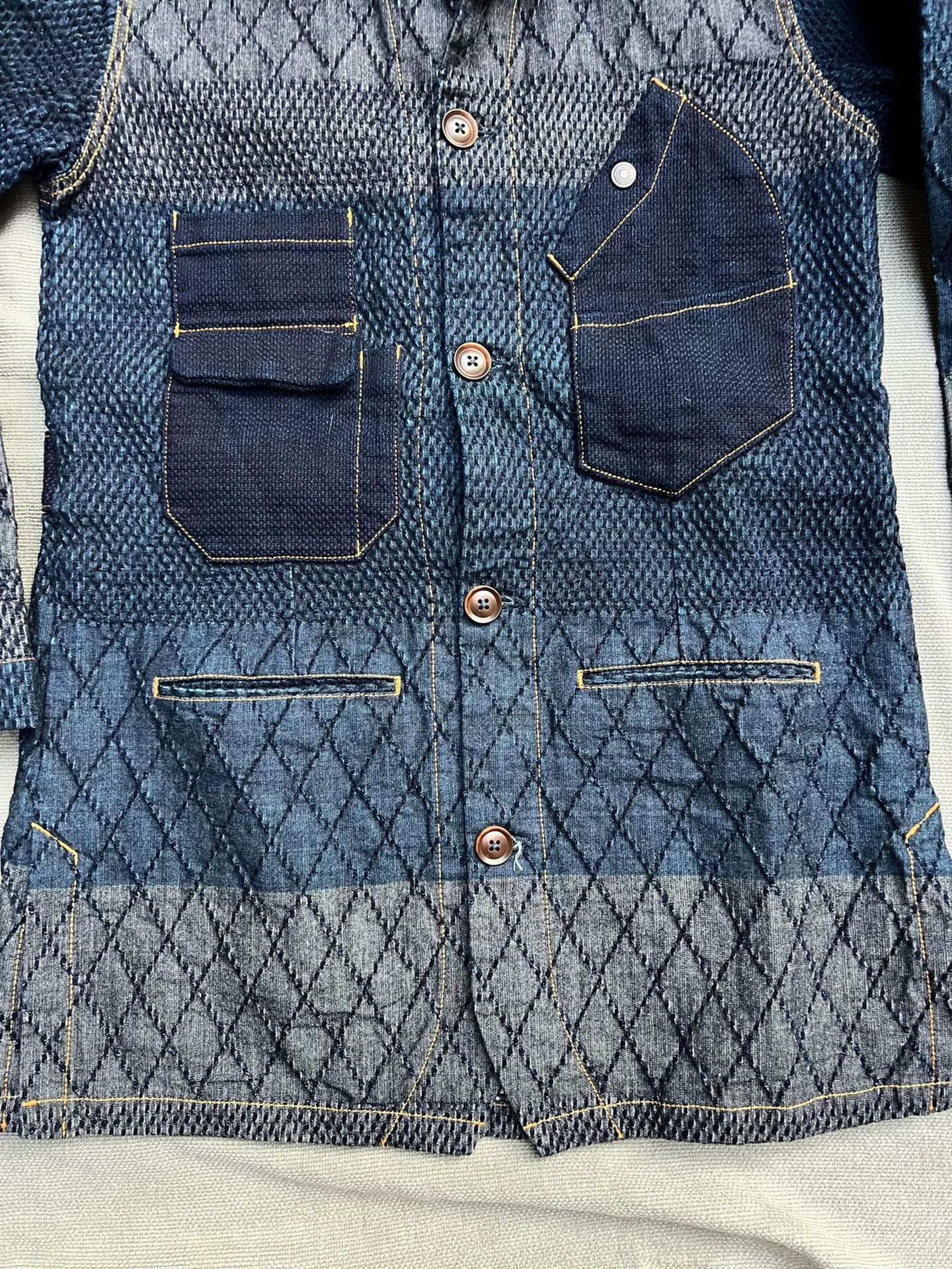 Japanese Brand Unique Graph Zero Coat with Mixed Materials Size US M / EU 48-50 / 2 - 3 Thumbnail