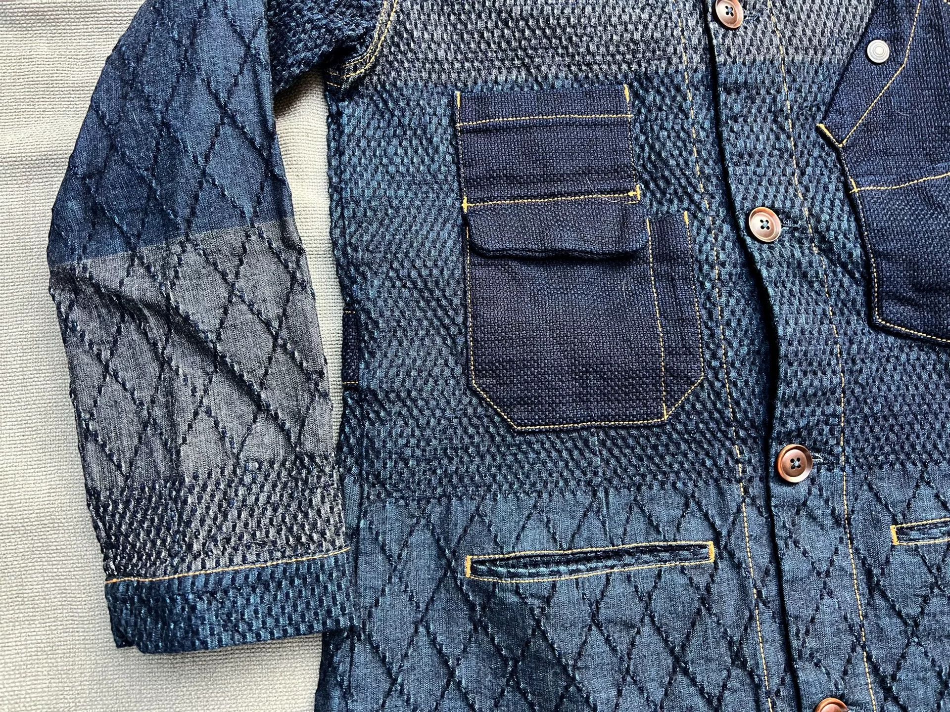 Japanese Brand Unique Graph Zero Coat with Mixed Materials Size US M / EU 48-50 / 2 - 4 Thumbnail