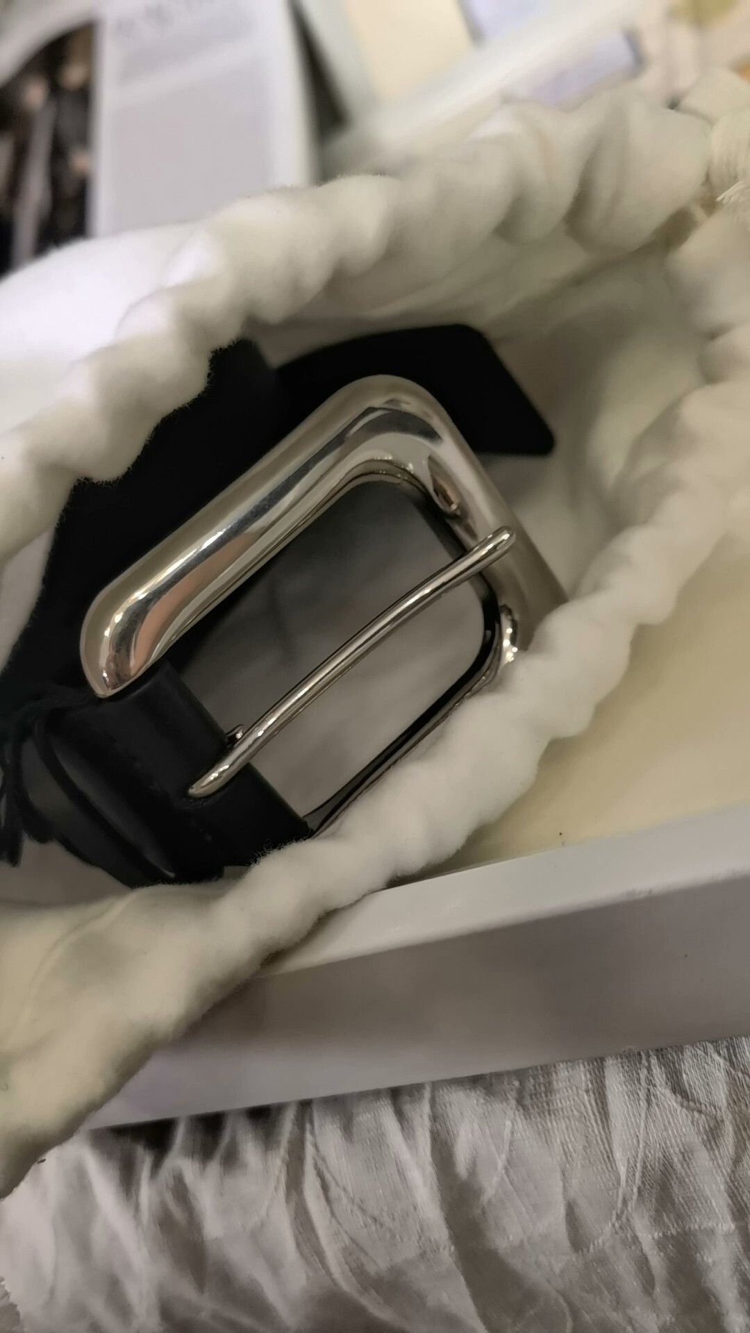 Japanese Brand Black Silver BV Belt Size L Size ONE SIZE - 3 Thumbnail