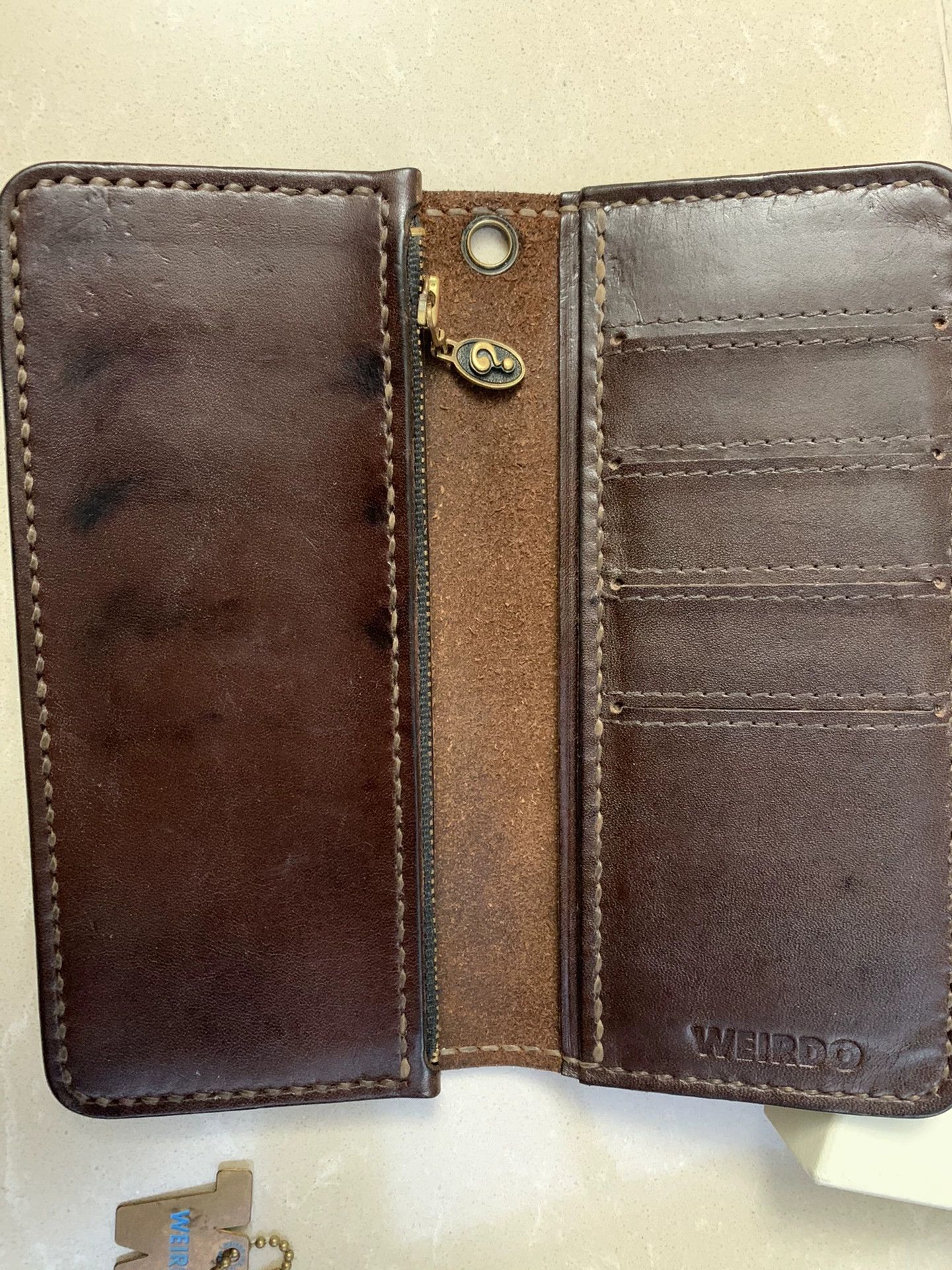 Japanese Brand Weirdo Long Wallet in Brown Leather Size ONE SIZE - 3 Thumbnail