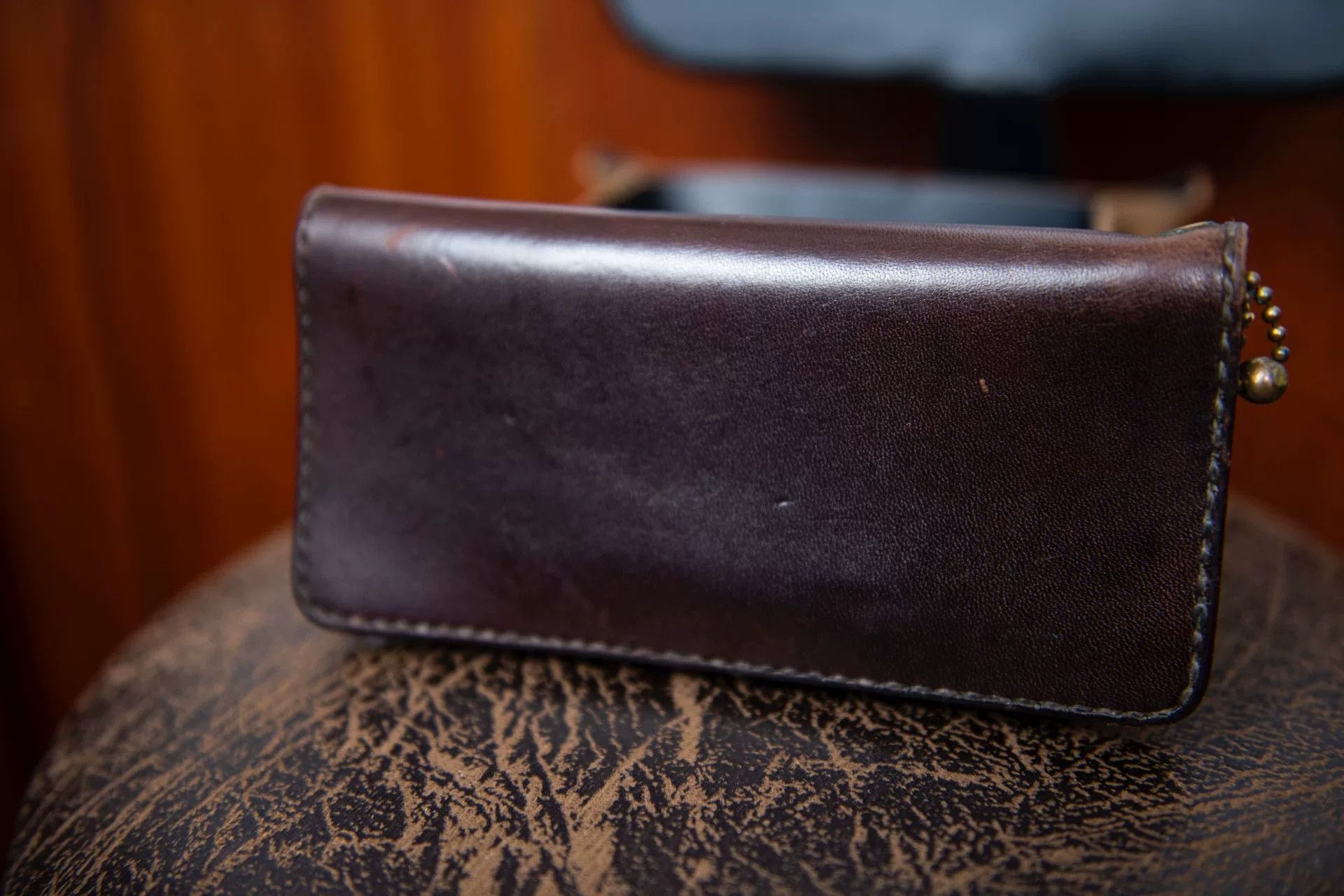 Japanese Brand Brown Leather Wallet with Zip Closure Size ONE SIZE - 2 Thumbnail
