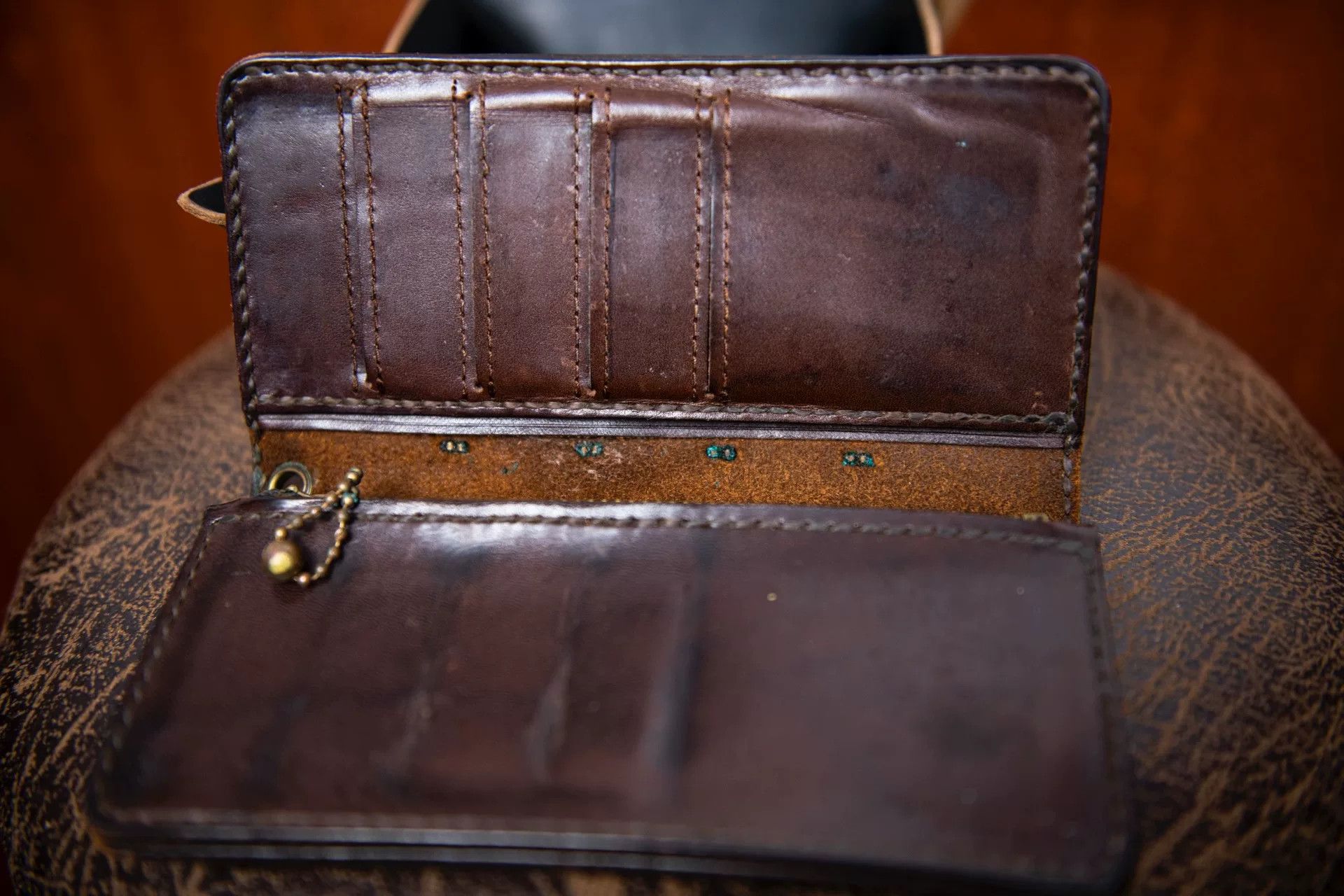 Japanese Brand Brown Leather Wallet with Zip Closure Size ONE SIZE - 3 Thumbnail