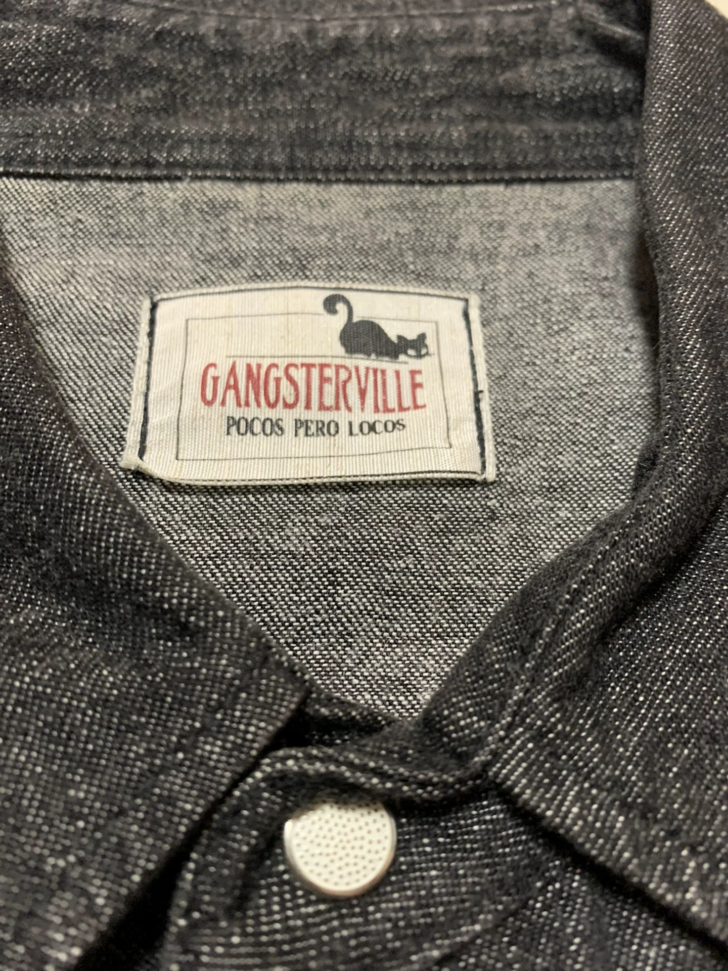 Japanese Brand GANGSTERVILLE Denim Shirt with Embroidery Size US S / EU 44-46 / 1 - 6 Thumbnail