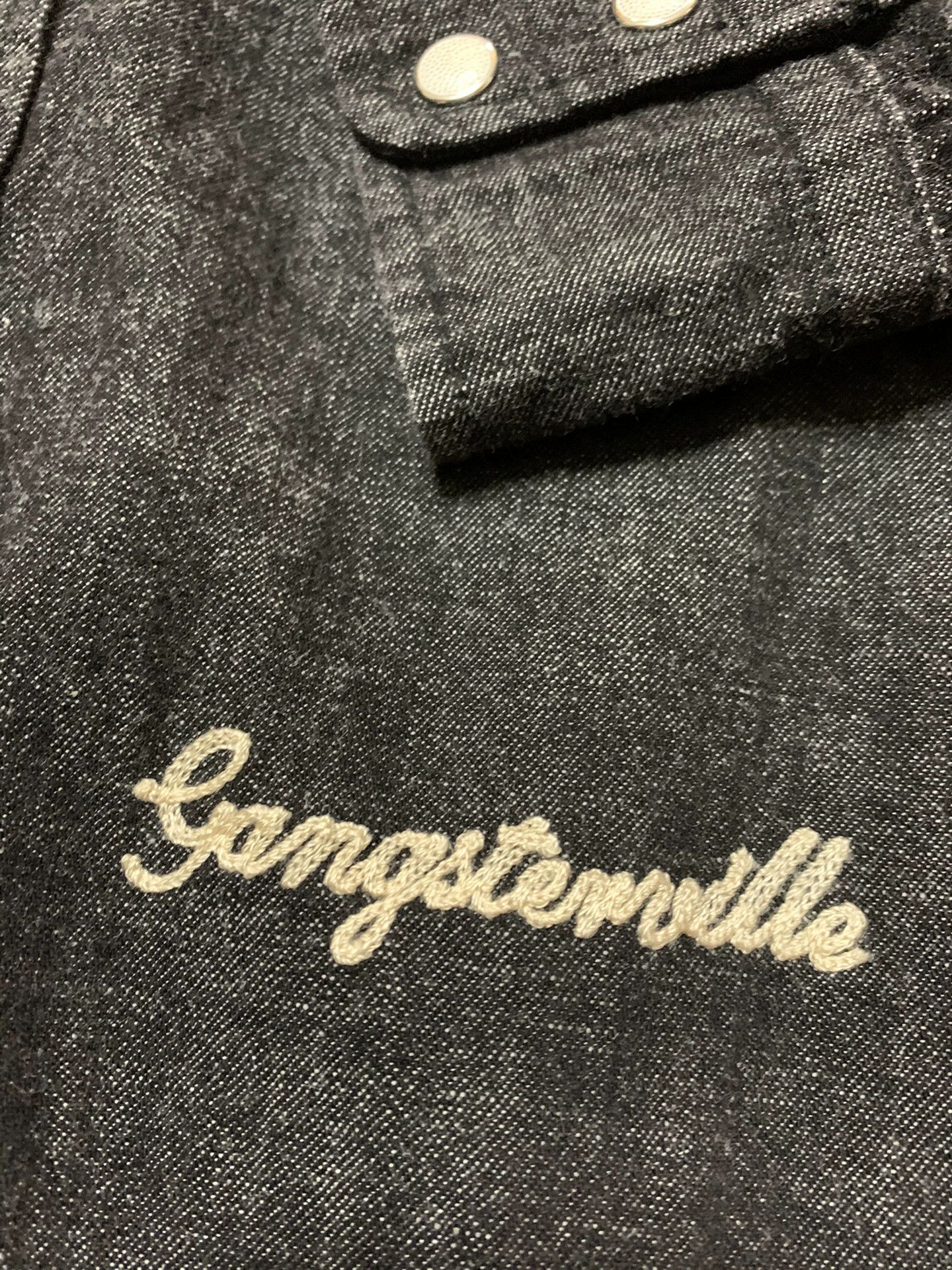 Japanese Brand GANGSTERVILLE Denim Shirt with Embroidery Size US S / EU 44-46 / 1 - 5 Thumbnail