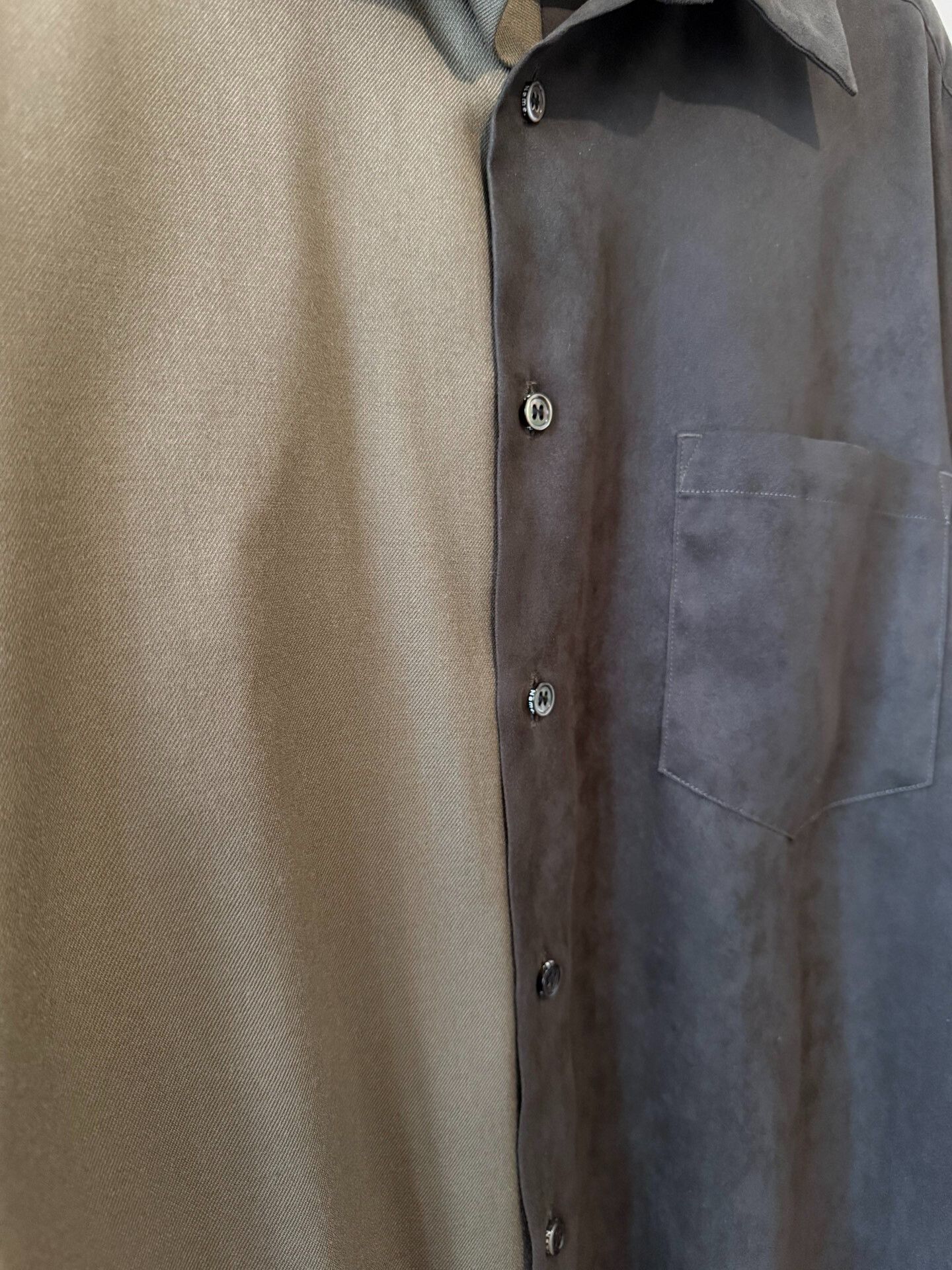 Japanese Brand Spliced Wool-Polyester Shirt Size S / US 4 / IT 40 - 3 Thumbnail