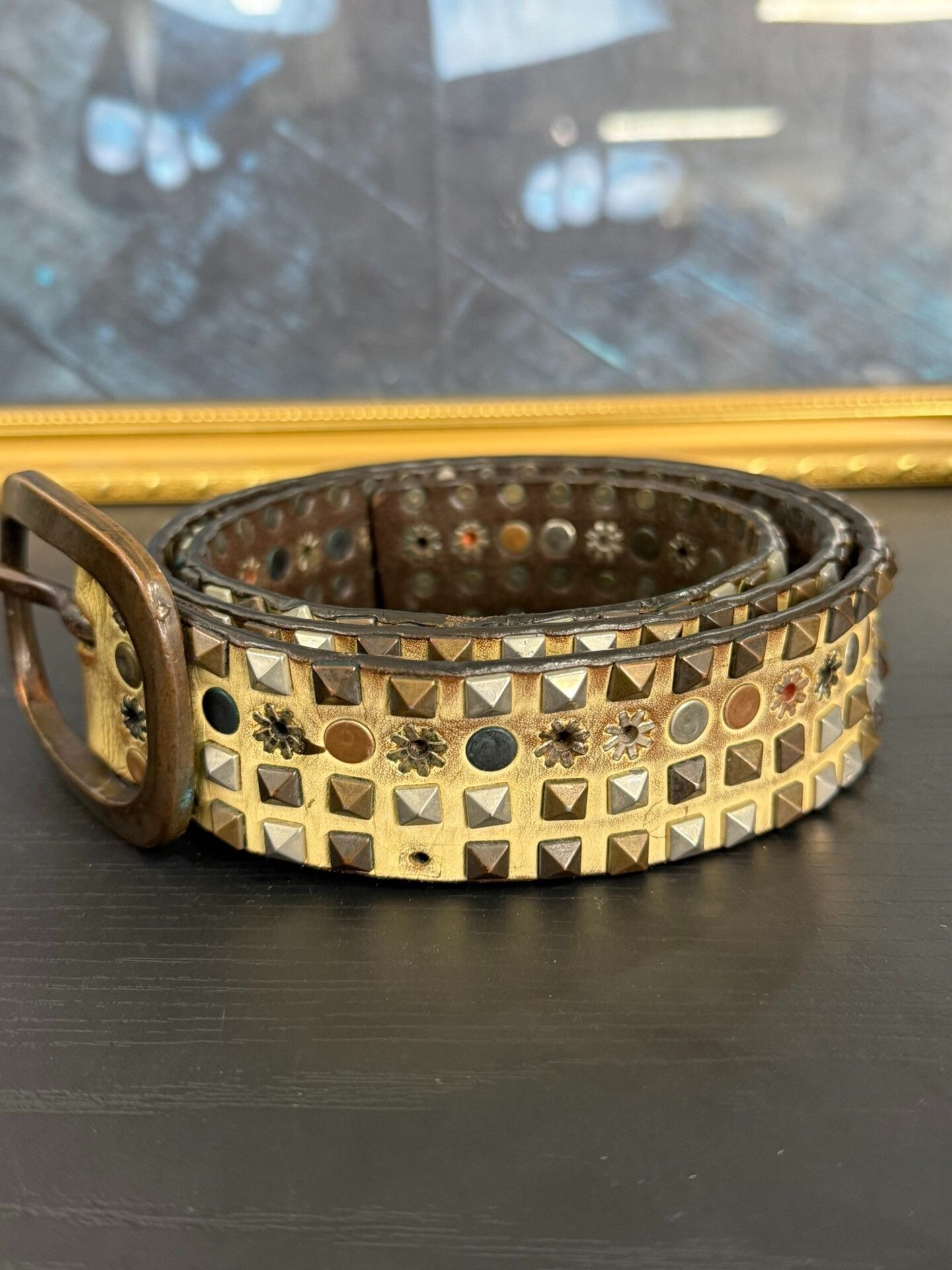 Vintage Vintage Studded Leather Belt Size ONE SIZE - 2 Thumbnail