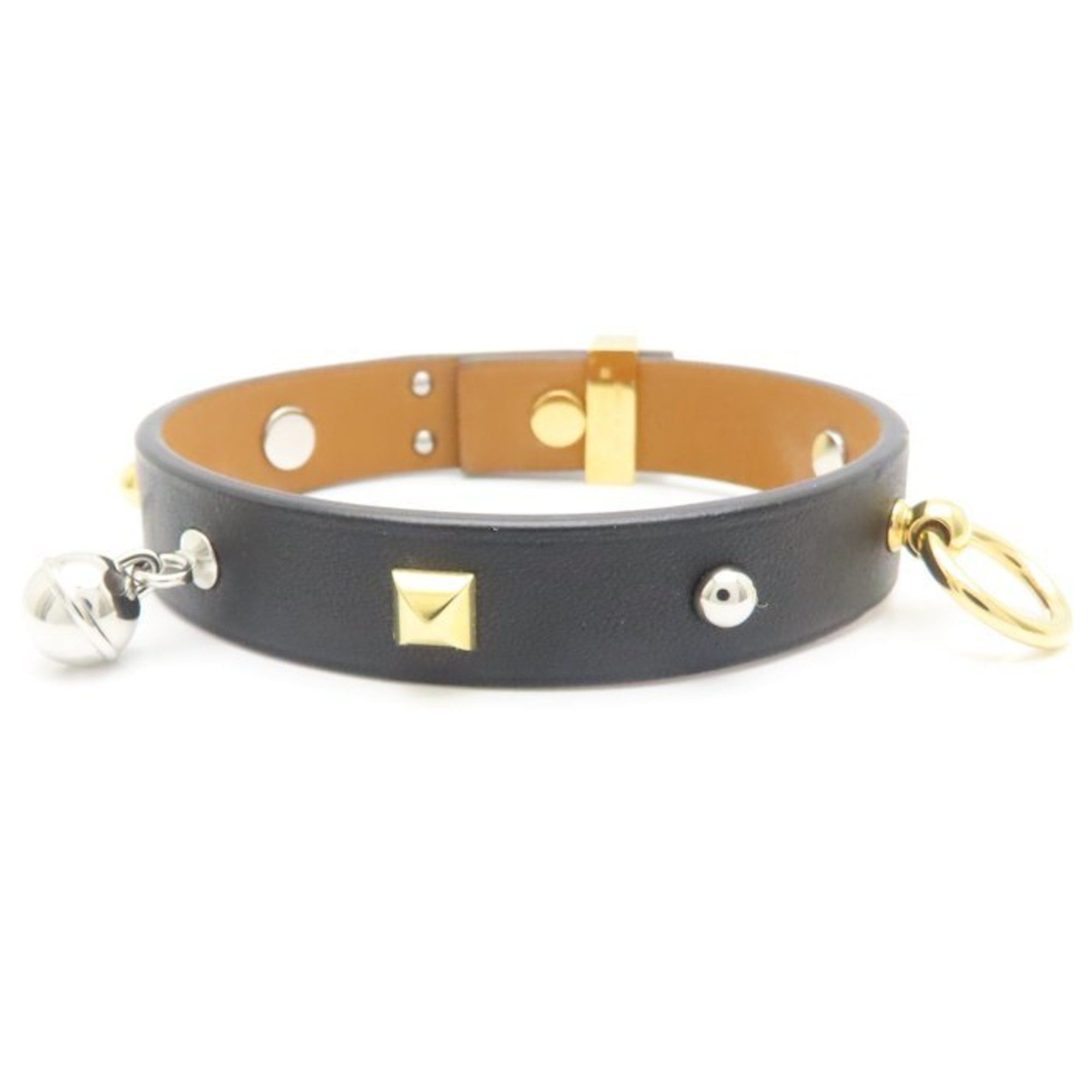 Hermes HERMES Mini Dog Square Crew Bracelet in Leather and Brass, Women's, 294928 Size ONE SIZE - 7 Thumbnail