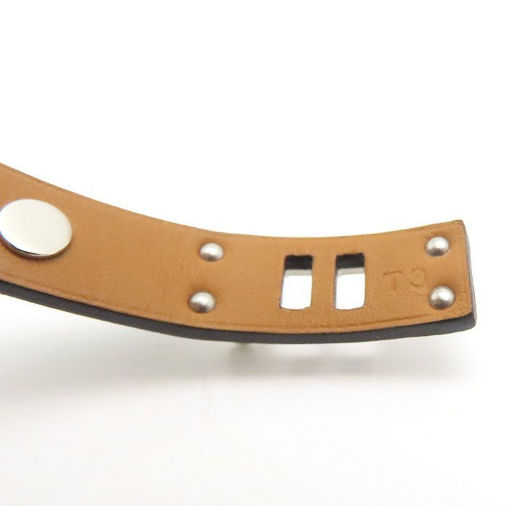 Hermes HERMES Mini Dog Square Crew Bracelet in Leather and Brass, Women's, 294928 Size ONE SIZE - 6 Thumbnail