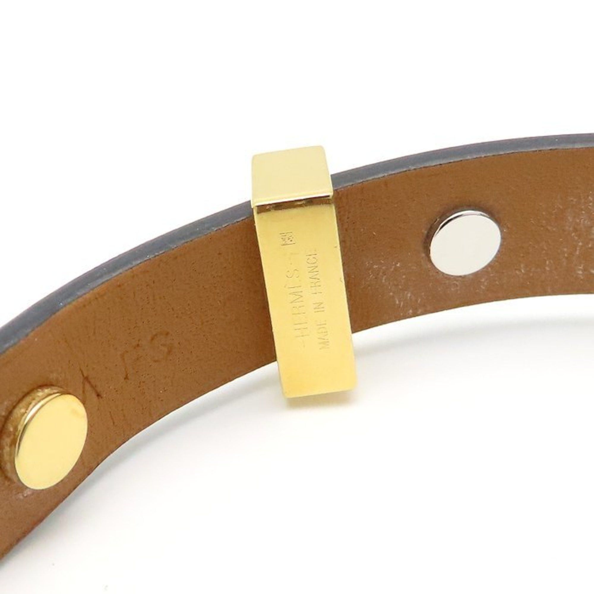 Hermes HERMES Mini Dog Square Crew Bracelet in Leather and Brass, Women's, 294928 Size ONE SIZE - 5 Thumbnail