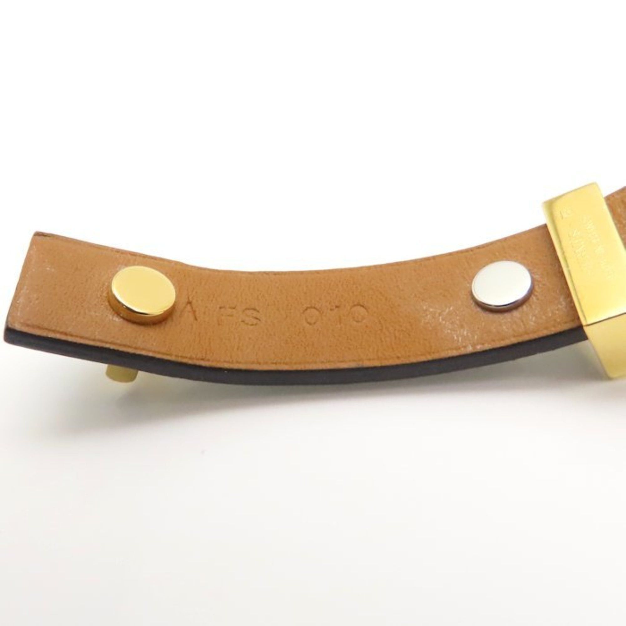 Hermes HERMES Mini Dog Square Crew Bracelet in Leather and Brass, Women's, 294928 Size ONE SIZE - 4 Thumbnail