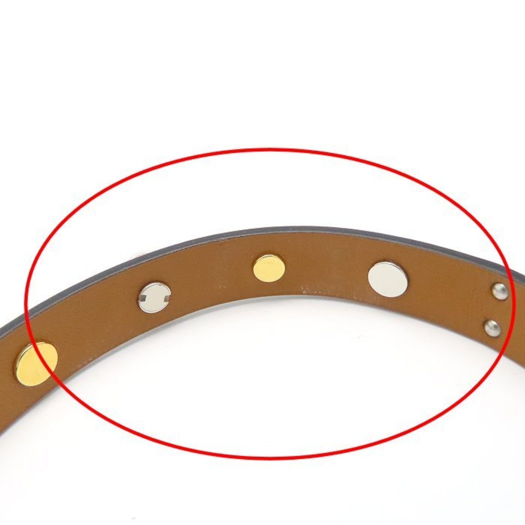 Hermes HERMES Mini Dog Square Crew Bracelet in Leather and Brass, Women's, 294928 Size ONE SIZE - 10 Thumbnail