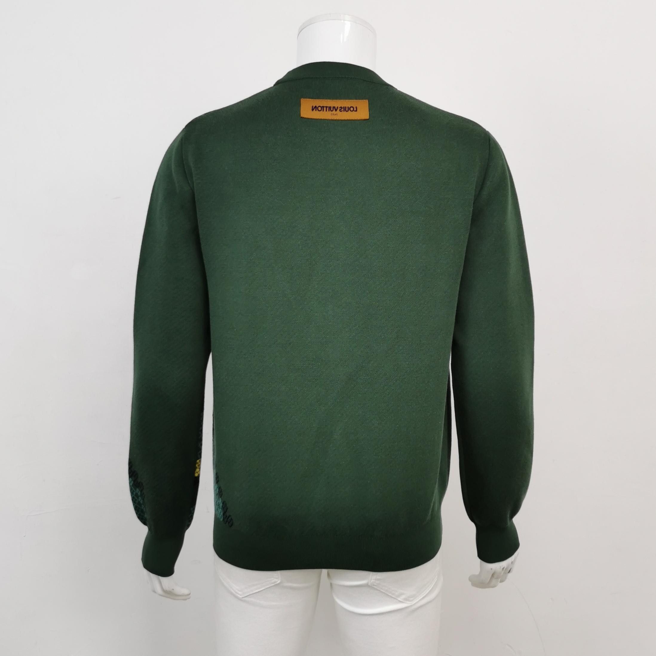Louis Vuitton Green Patterned Crewneck Sweater Size US S / EU 44-46 / 1 - 4 Thumbnail