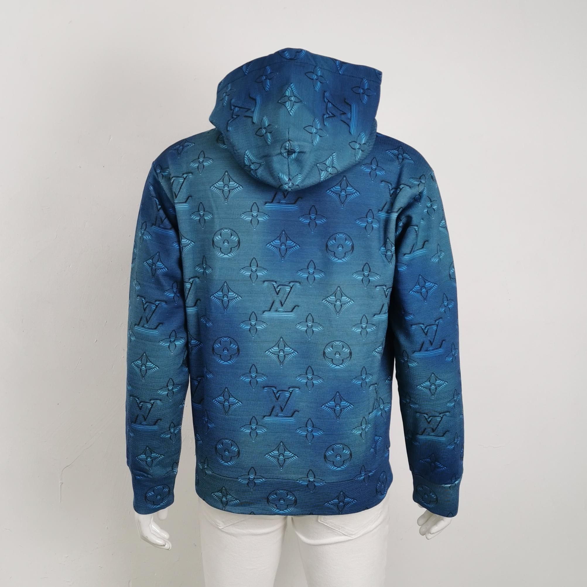 Louis Vuitton Louis Vuitton Monogram Blue Hooded Sweatshirt M Size US M / EU 48-50 / 2 - 3 Thumbnail