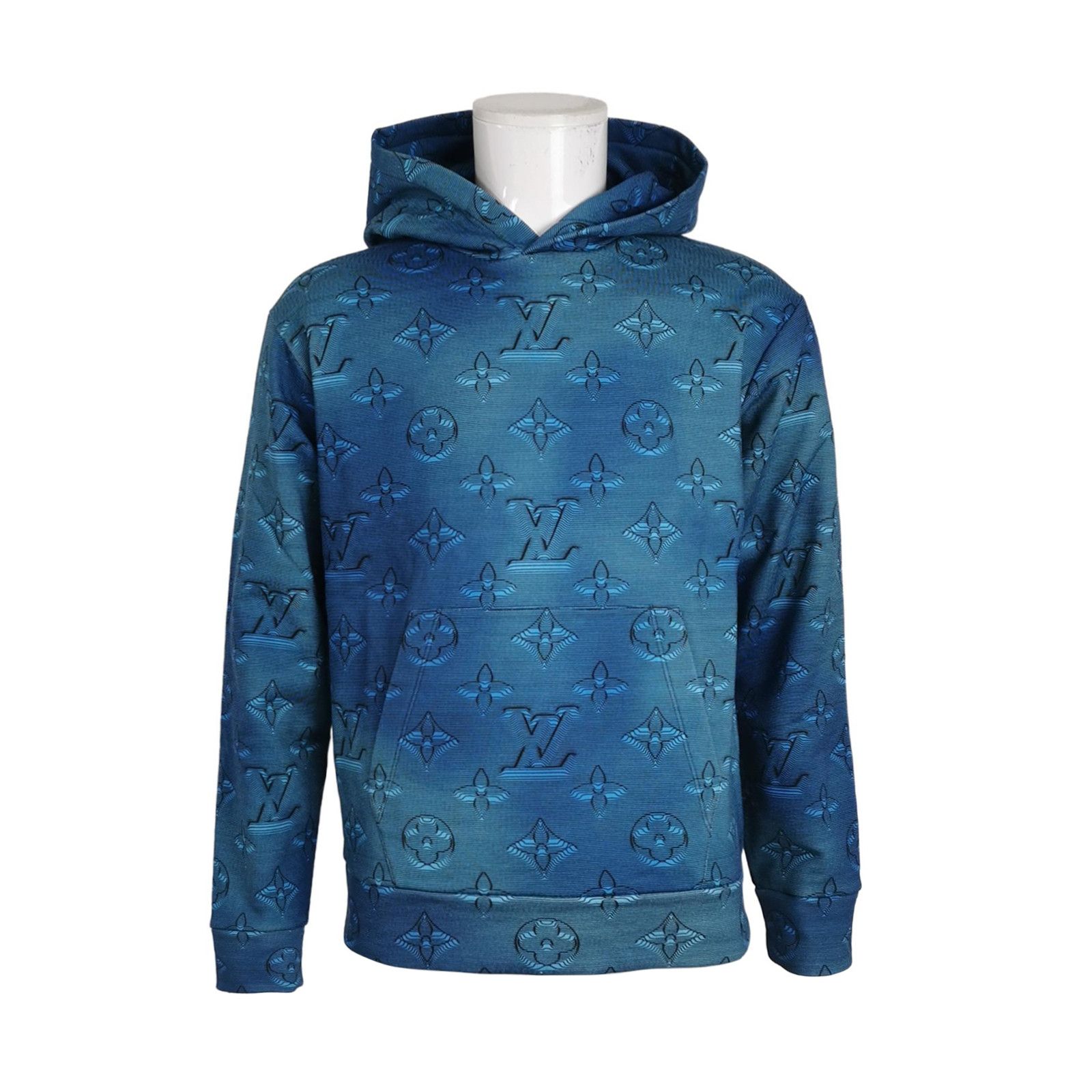 Louis Vuitton Louis Vuitton Monogram Blue Hooded Sweatshirt M Size US M / EU 48-50 / 2 - 2 Thumbnail