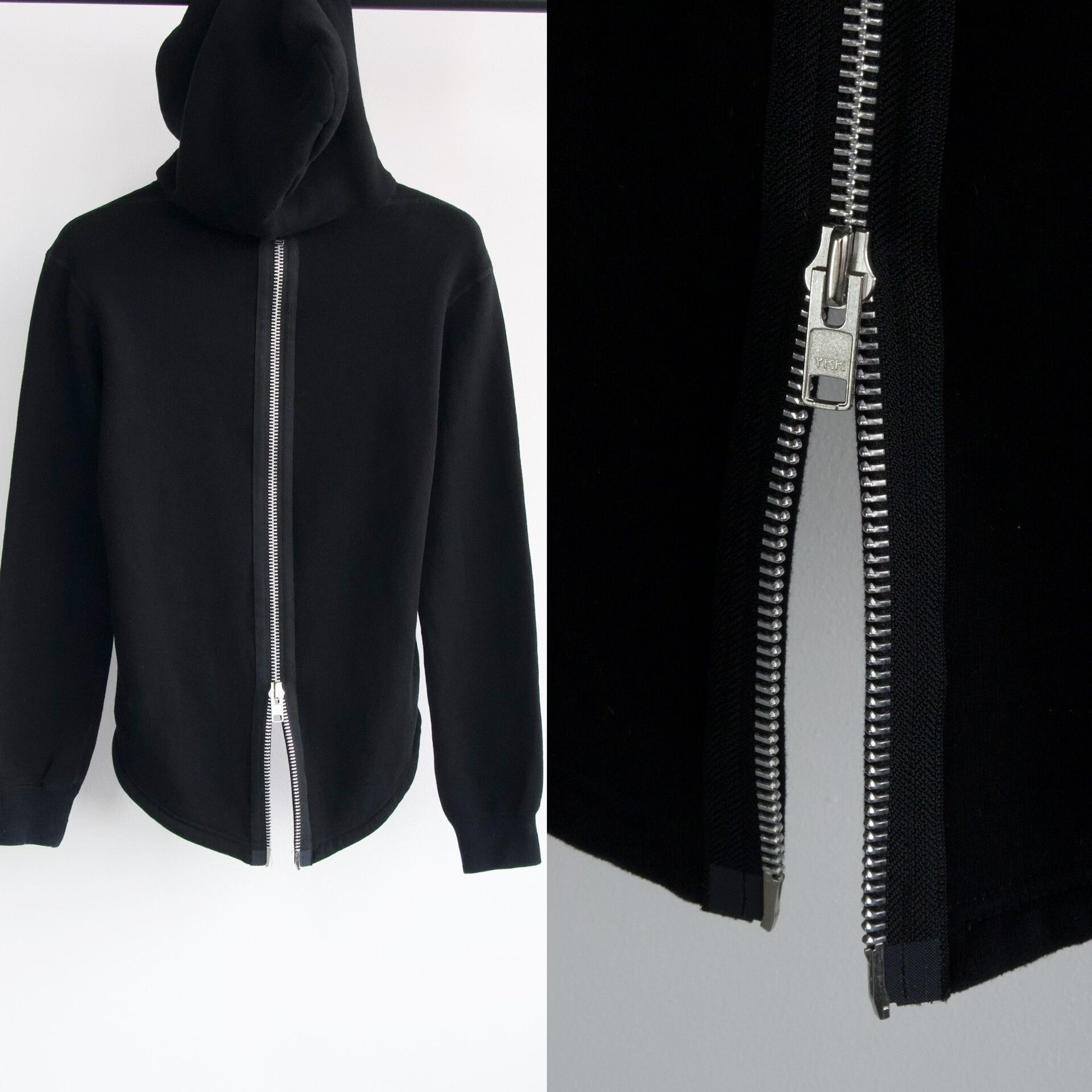 Yohji Yamamoto Yohji Yamamoto Black Zip-Front Hoodie Size XS / US 0-2 / IT 36-38 - 3 Thumbnail