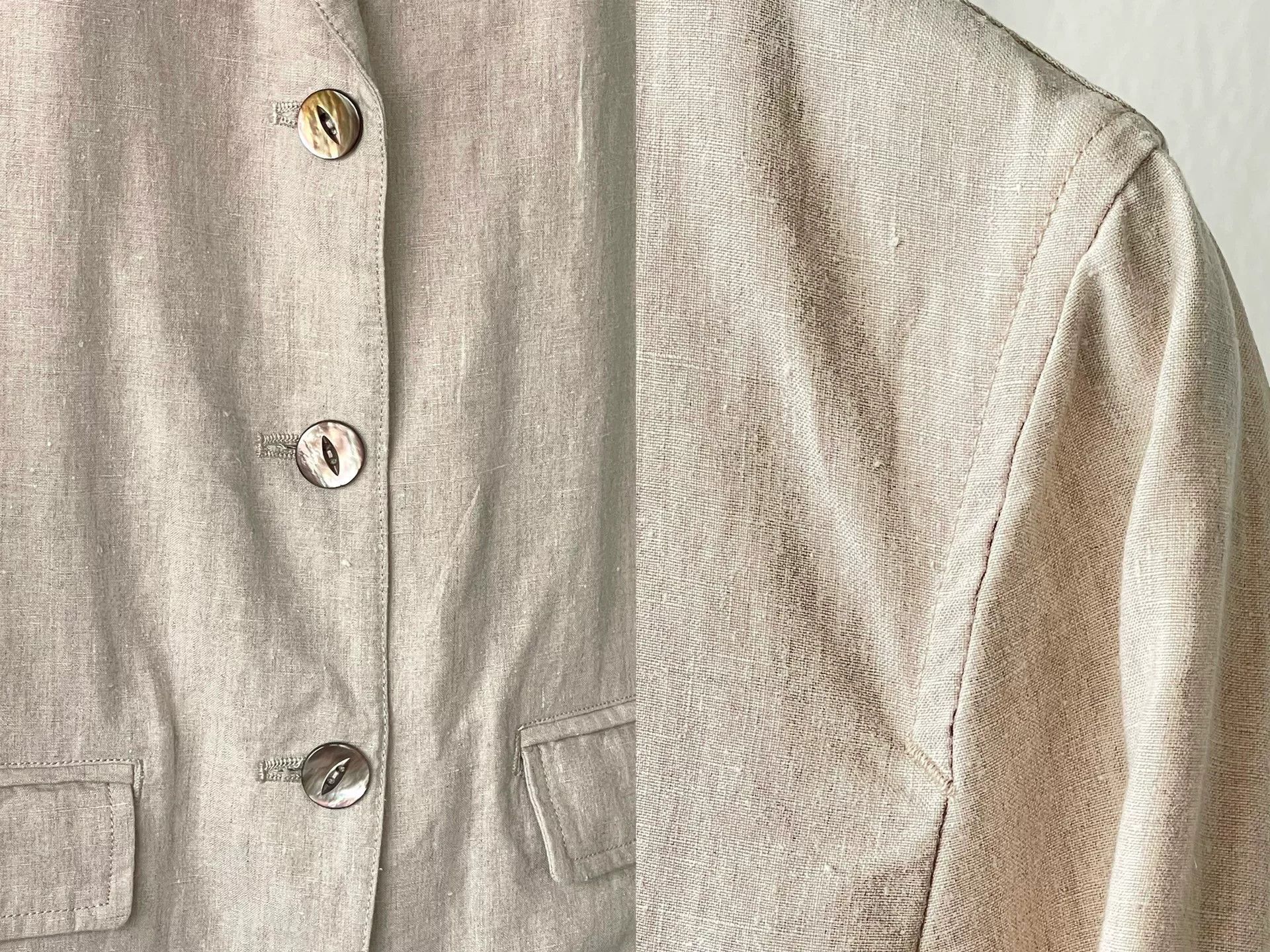 Japanese Brand Natural Linen Suit Jacket Size M / US 6-8 / IT 42-44 - 6 Thumbnail