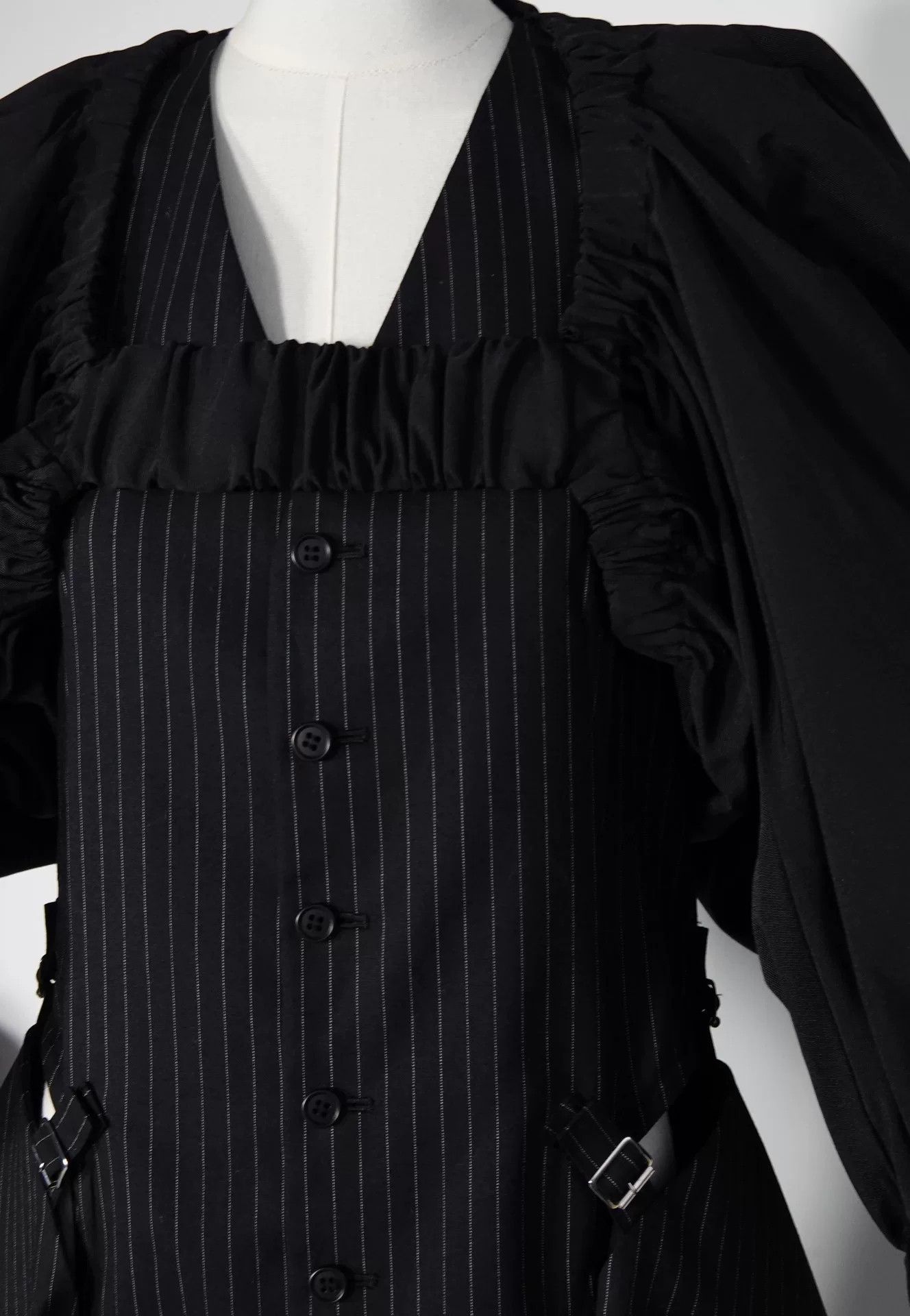 Japanese Brand Black Puff Sleeve Top by HAENGNAE Size M / US 6-8 / IT 42-44 - 5 Thumbnail