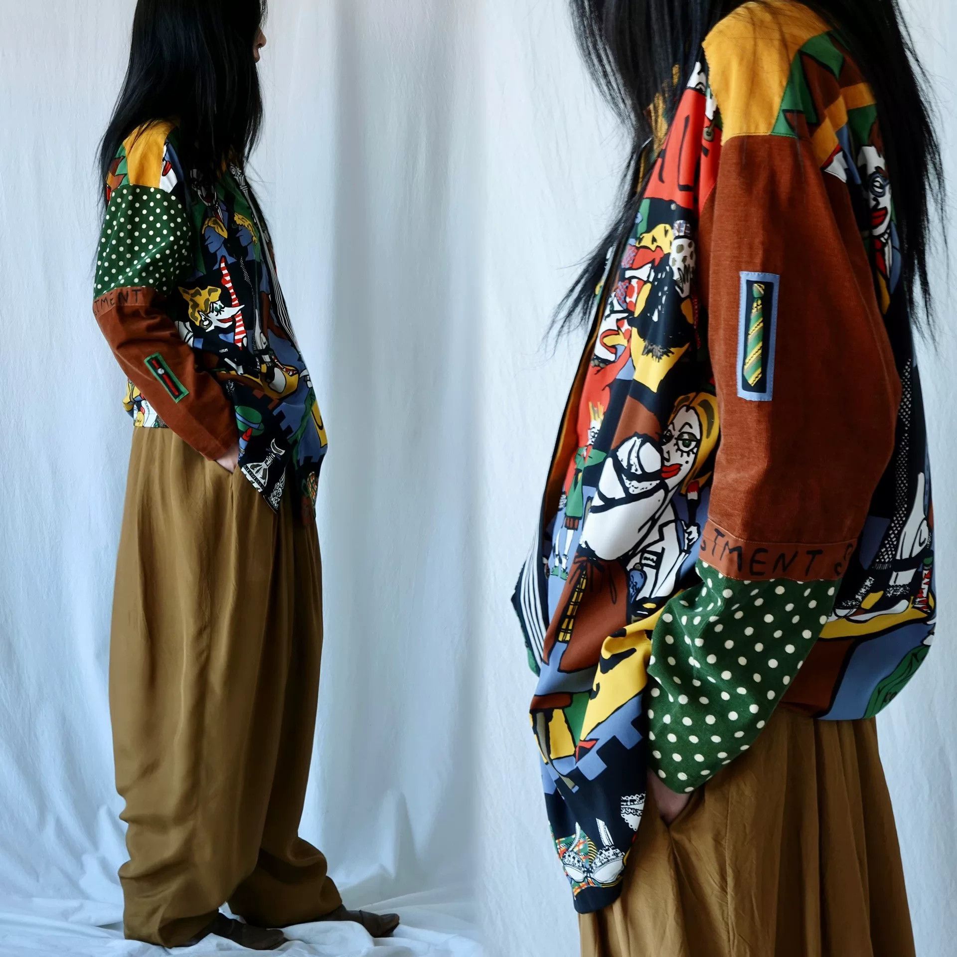 Japanese Brand Vintage Mixed-Material Retro Shirt Size M / US 6-8 / IT 42-44 - 5 Thumbnail