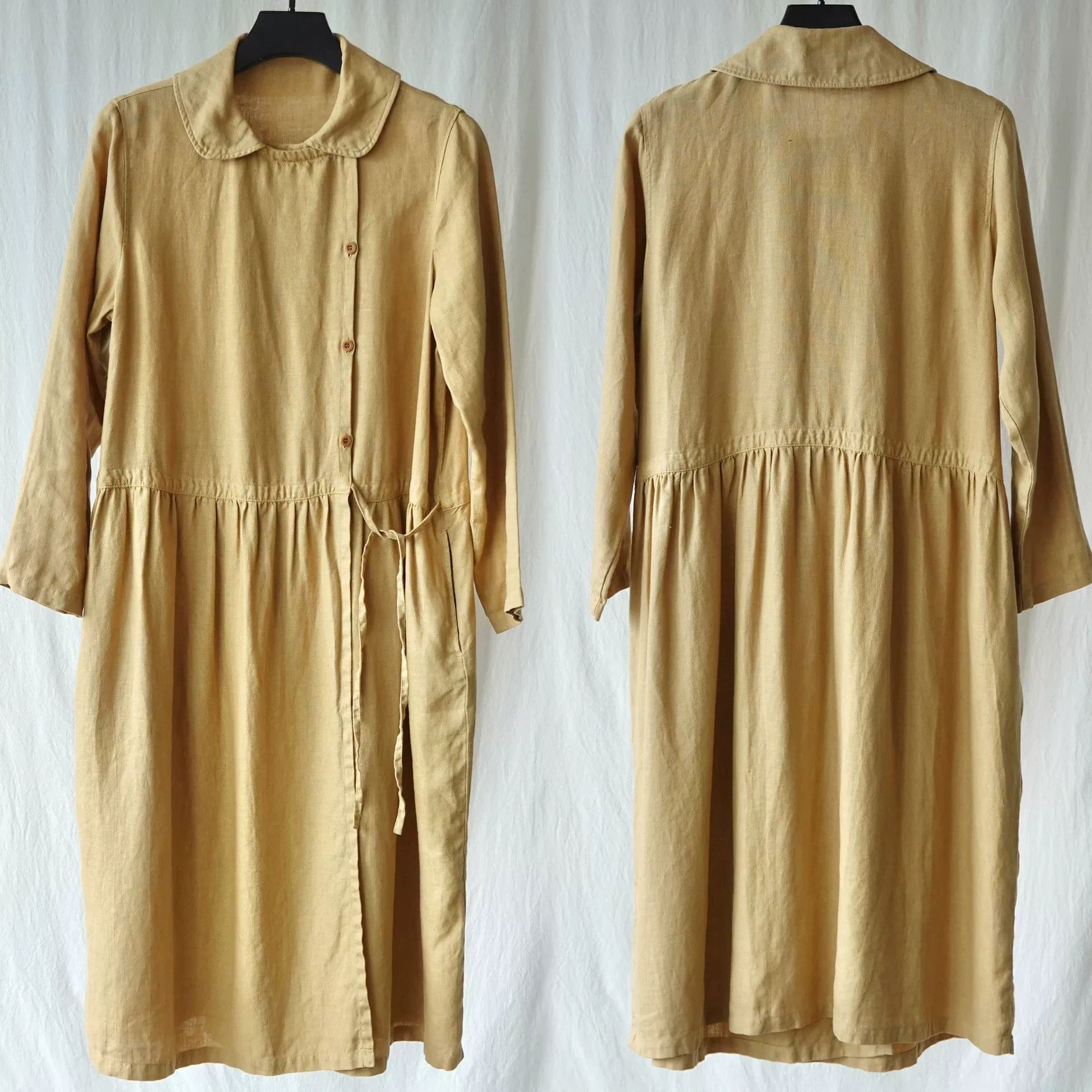 Japanese Brand Bisque Long Linen Robe Dress Size M / US 6-8 / IT 42-44 - 5 Thumbnail