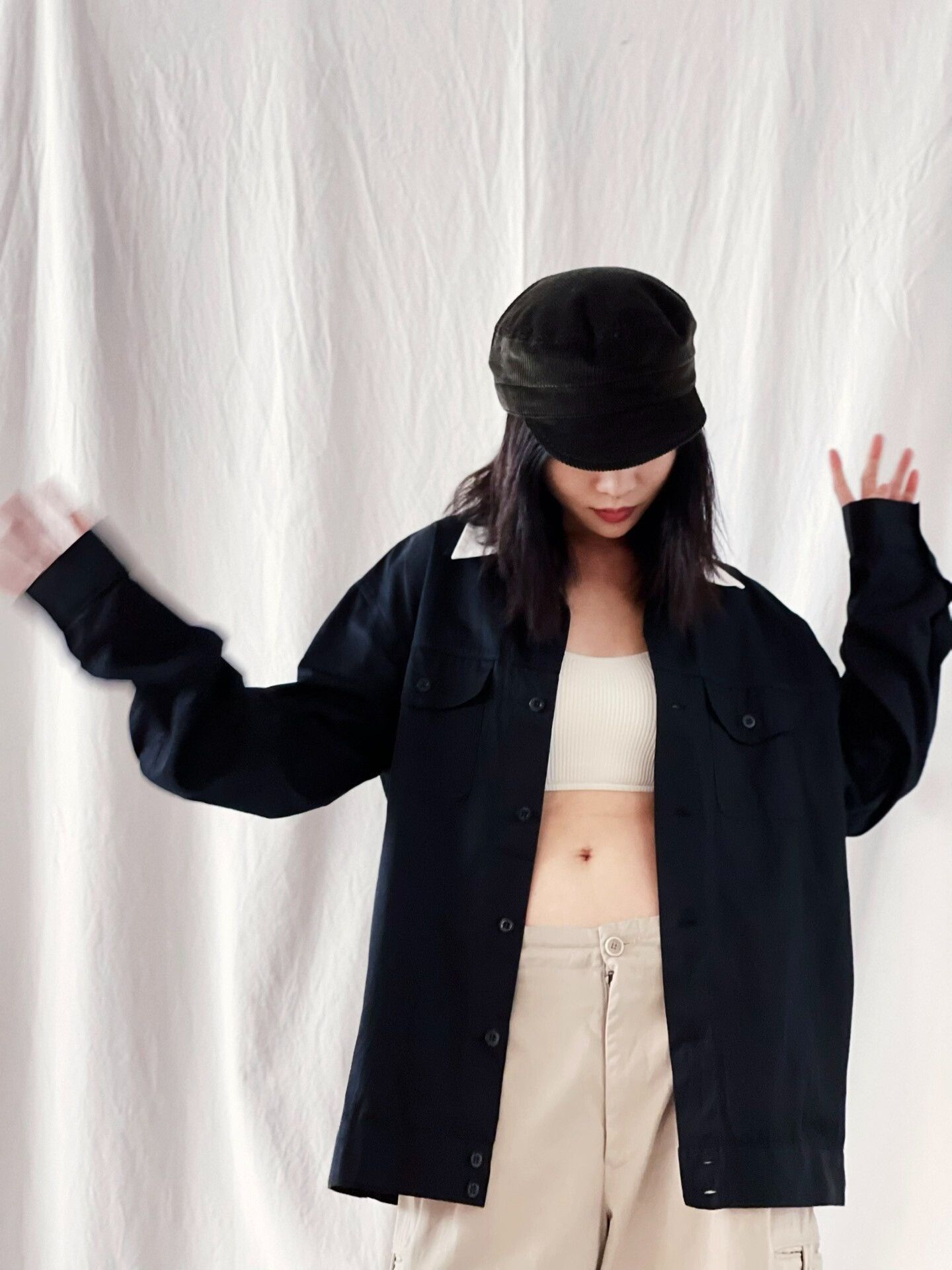Japanese Brand Heavy Corduroy Baker Boy Hat Size ONE SIZE - 9 Thumbnail
