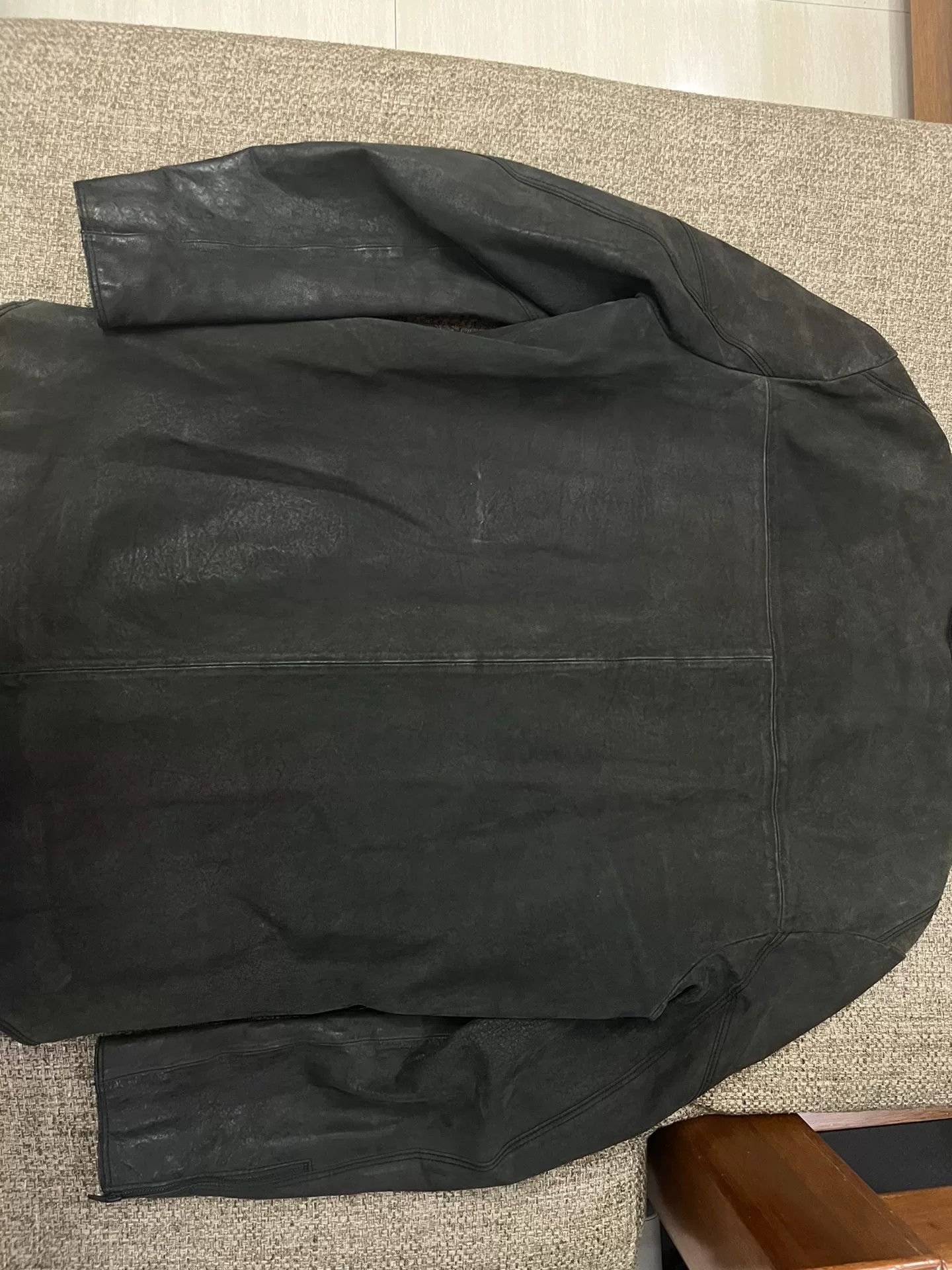 Vintage Vintage Heavy Wash Leather Jacket Size US XXL / EU 58 / 5 - 2 Thumbnail