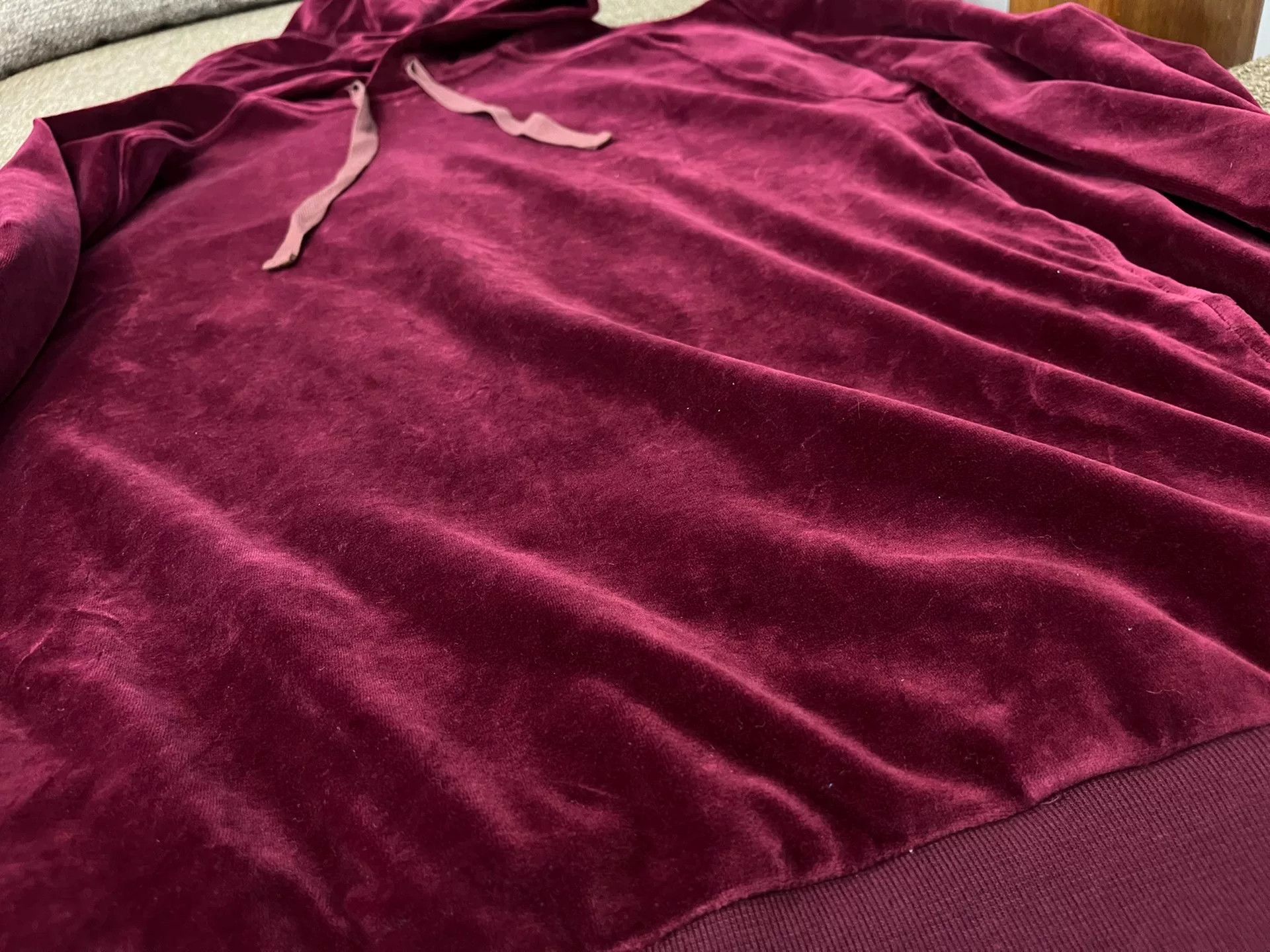 Haider Ackermann Haider Ackermann Red Velvet Hoodie Size XL / US 12-14 / IT 48-50 - 3 Thumbnail
