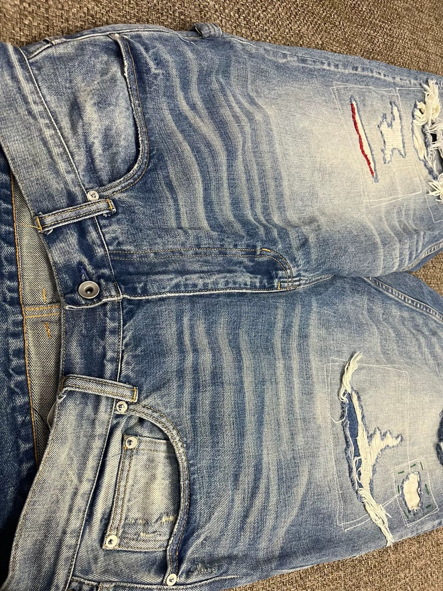 Madness Red Line Distressed Denim Pants Size US 34 / EU 50 - 5 Thumbnail