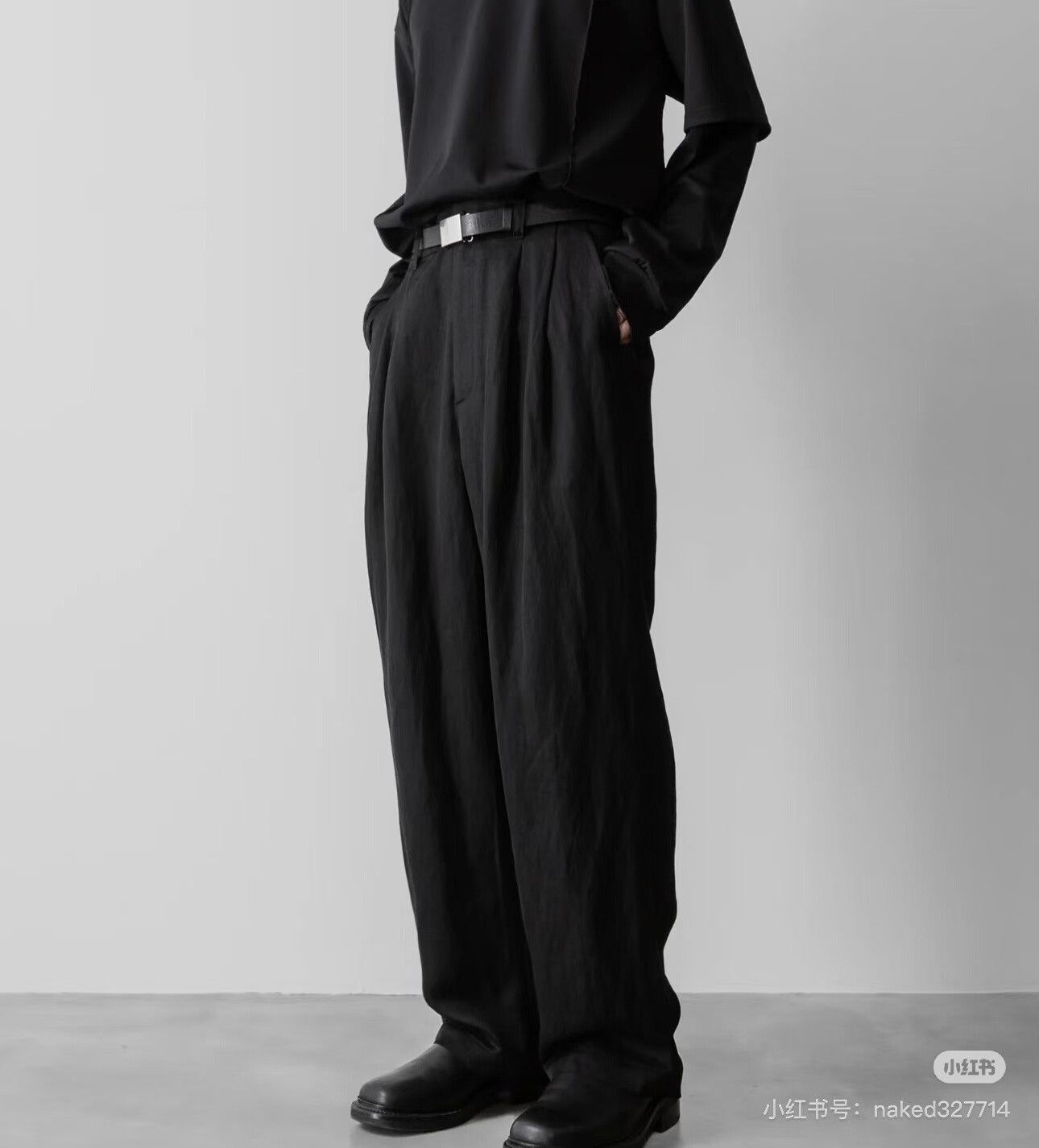 Stein Lightweight Black Twill Wide Easy Pants Size US 30 / EU 46 - 8 Thumbnail