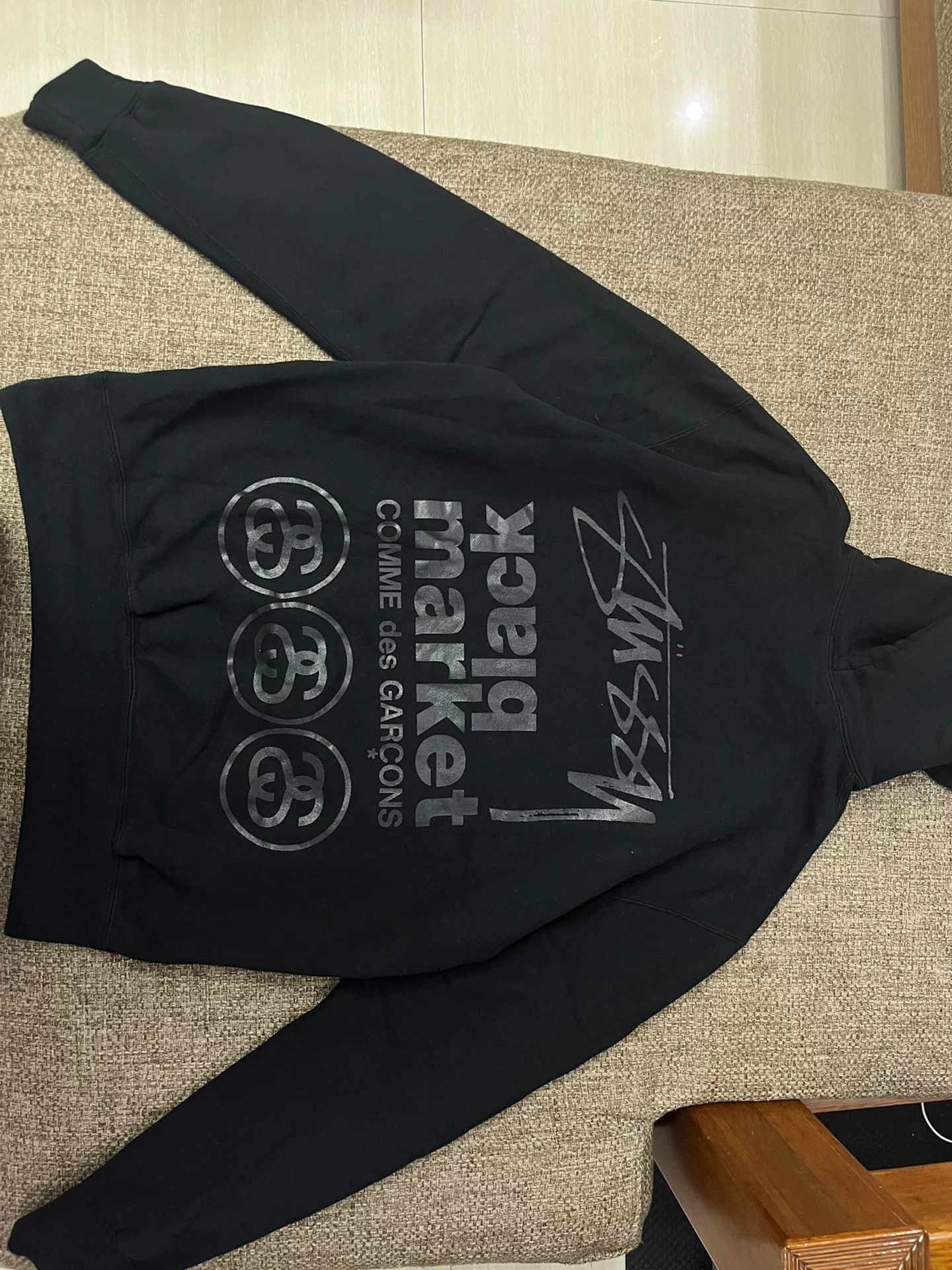 Comme des Garcons Comme des Garçons x Stussy Black Market Hoodie Size US XL / EU 56 / 4 - 4 Thumbnail
