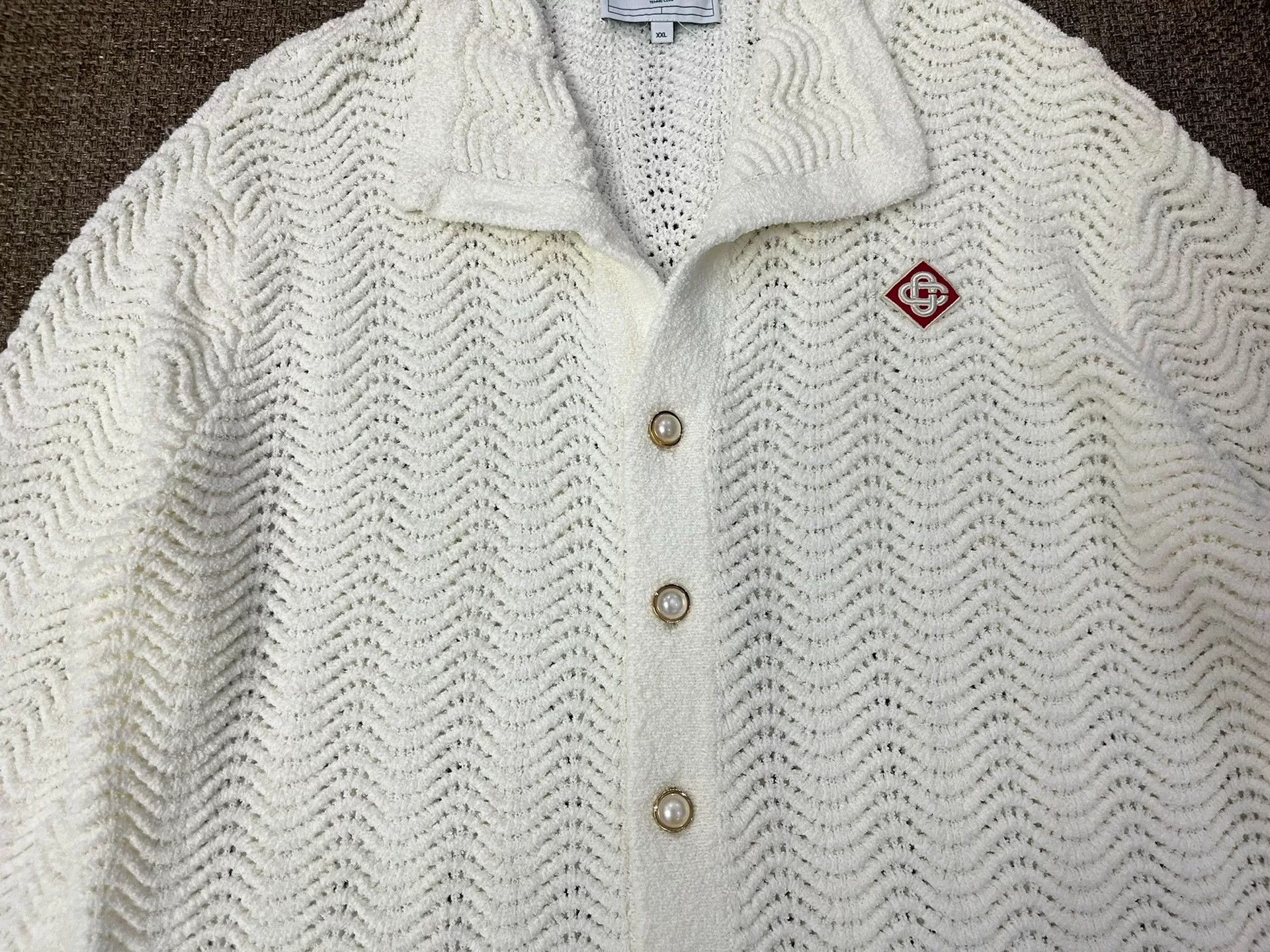 Casablanca Casablanca White Knit Sweater Size XXL / US 16-18 / IT 52-54 - 6 Thumbnail