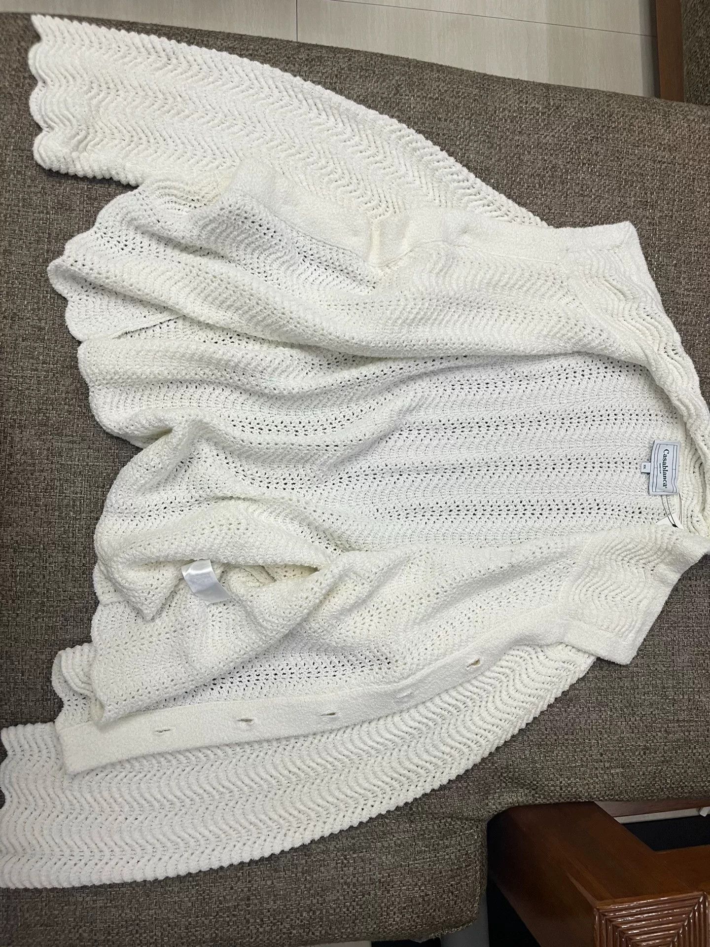 Casablanca Casablanca White Knit Sweater Size XXL / US 16-18 / IT 52-54 - 3 Thumbnail