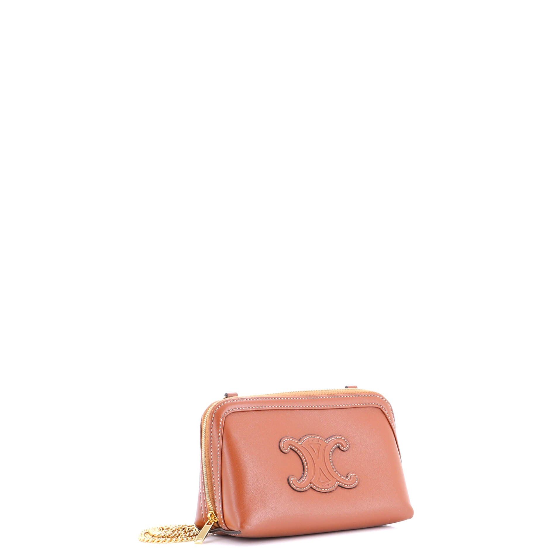 Celine Cuir Triomphe Zip Around Chain Clutch Size ONE SIZE - 2 Thumbnail
