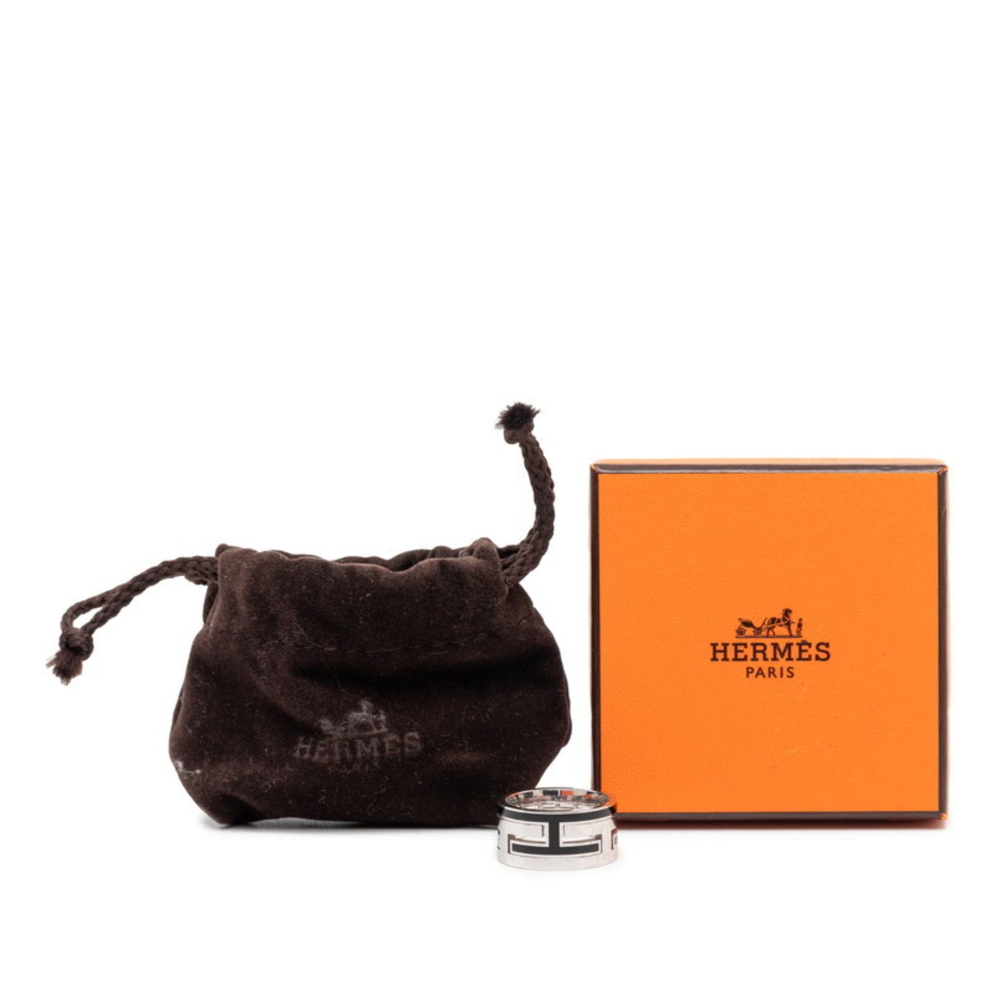 Hermes Hermès Move Ash Ring #51 Silver Black SV925 Men's HERMES Size ONE SIZE - 5 Thumbnail