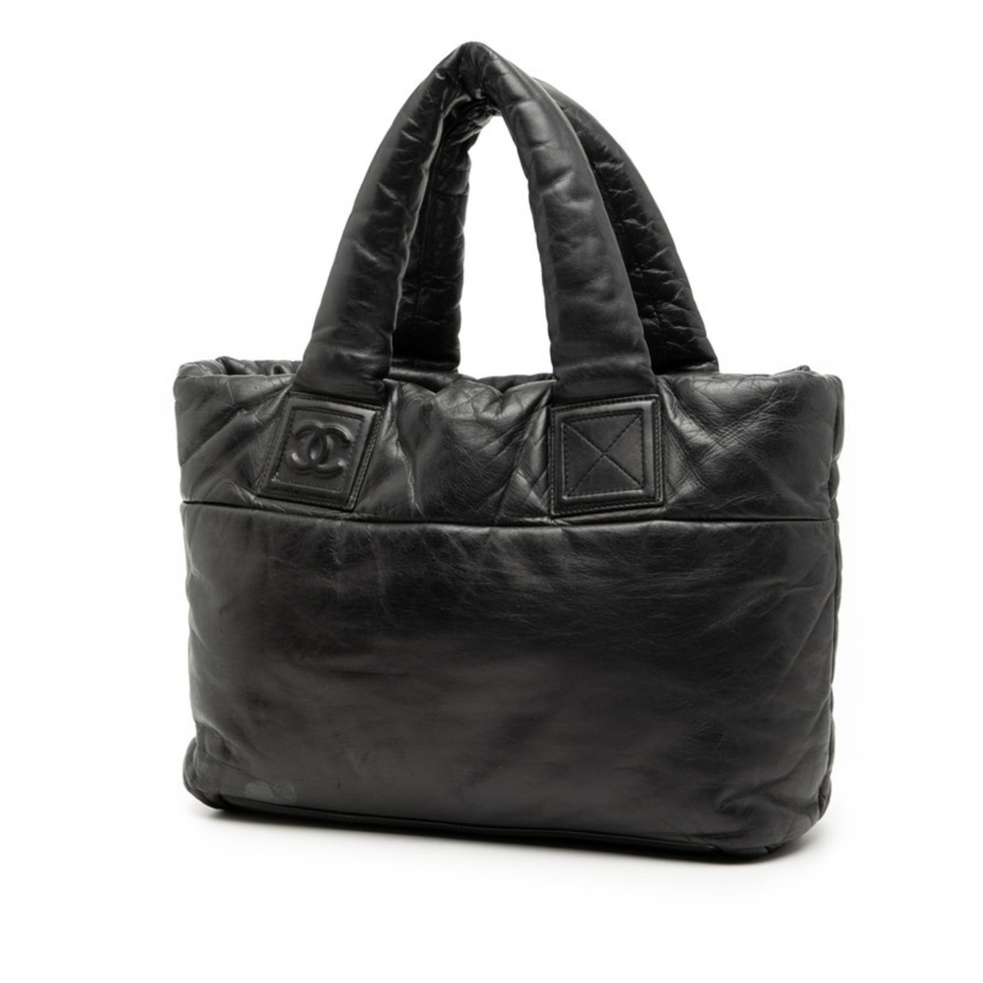 Chanel CHANEL Coco Cocoon PM Tote Bag, Black Leather, Women's Size ONE SIZE - 2 Thumbnail