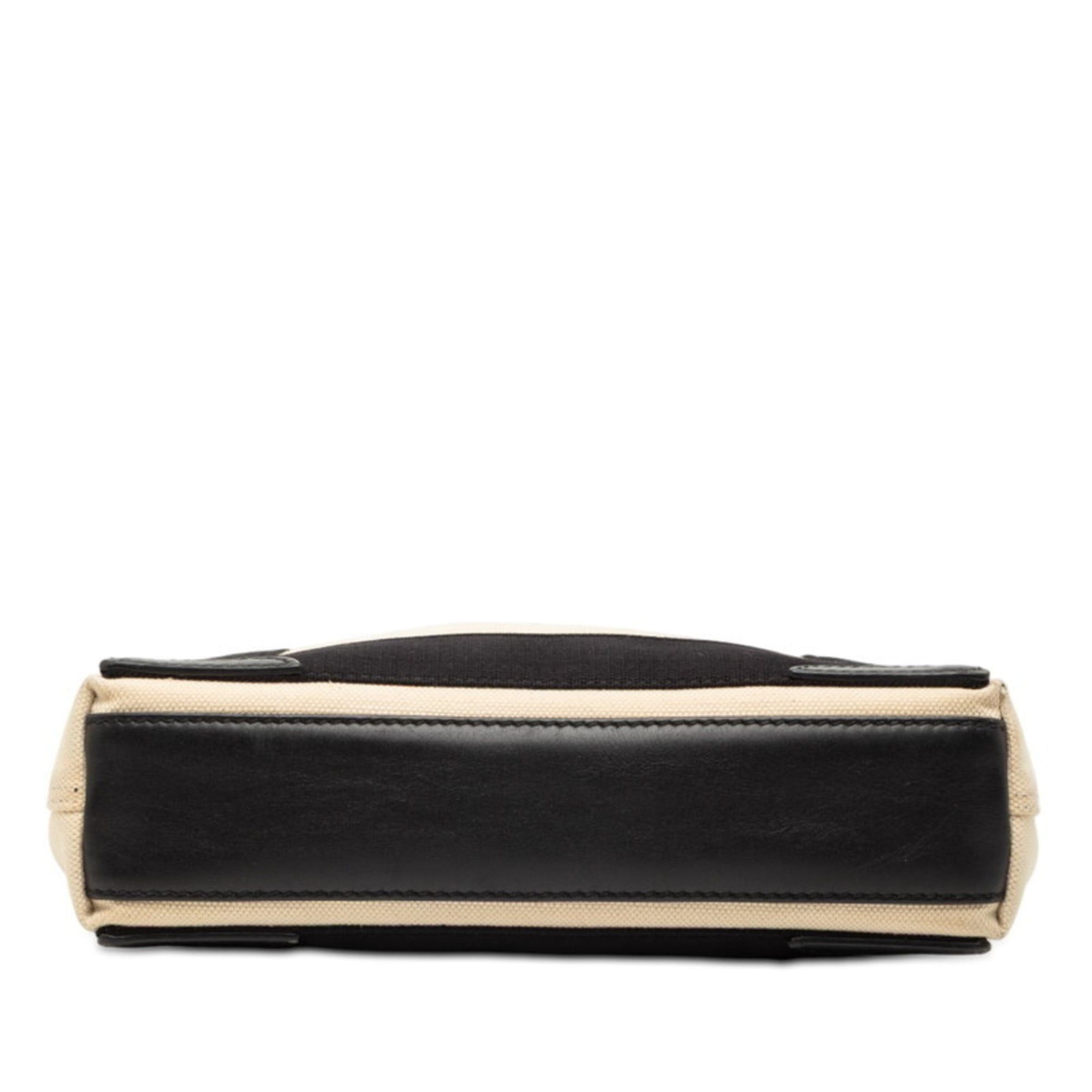 Balenciaga Navy Cabas XS Shoulder/Handbag 2-Way 390346 Ivory Black Canvas Leather Women's BALENCIAGA