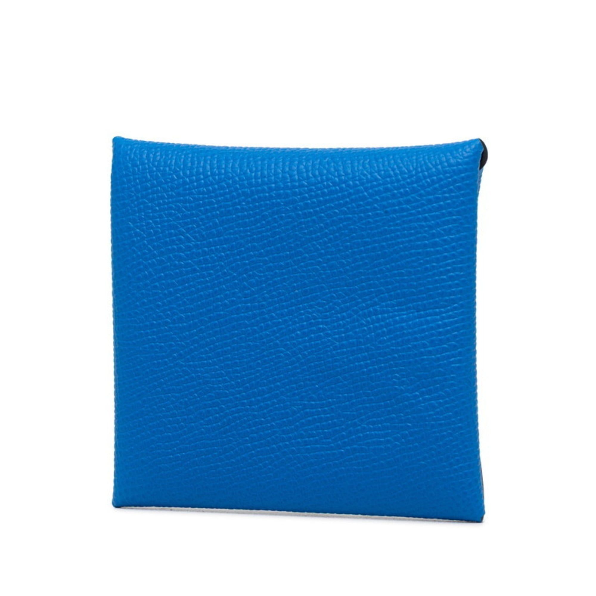 Hermes Hermes Hermès Bastia wallet/coin case in blue Epsom leather for women. Size ONE SIZE - 2 Thumbnail
