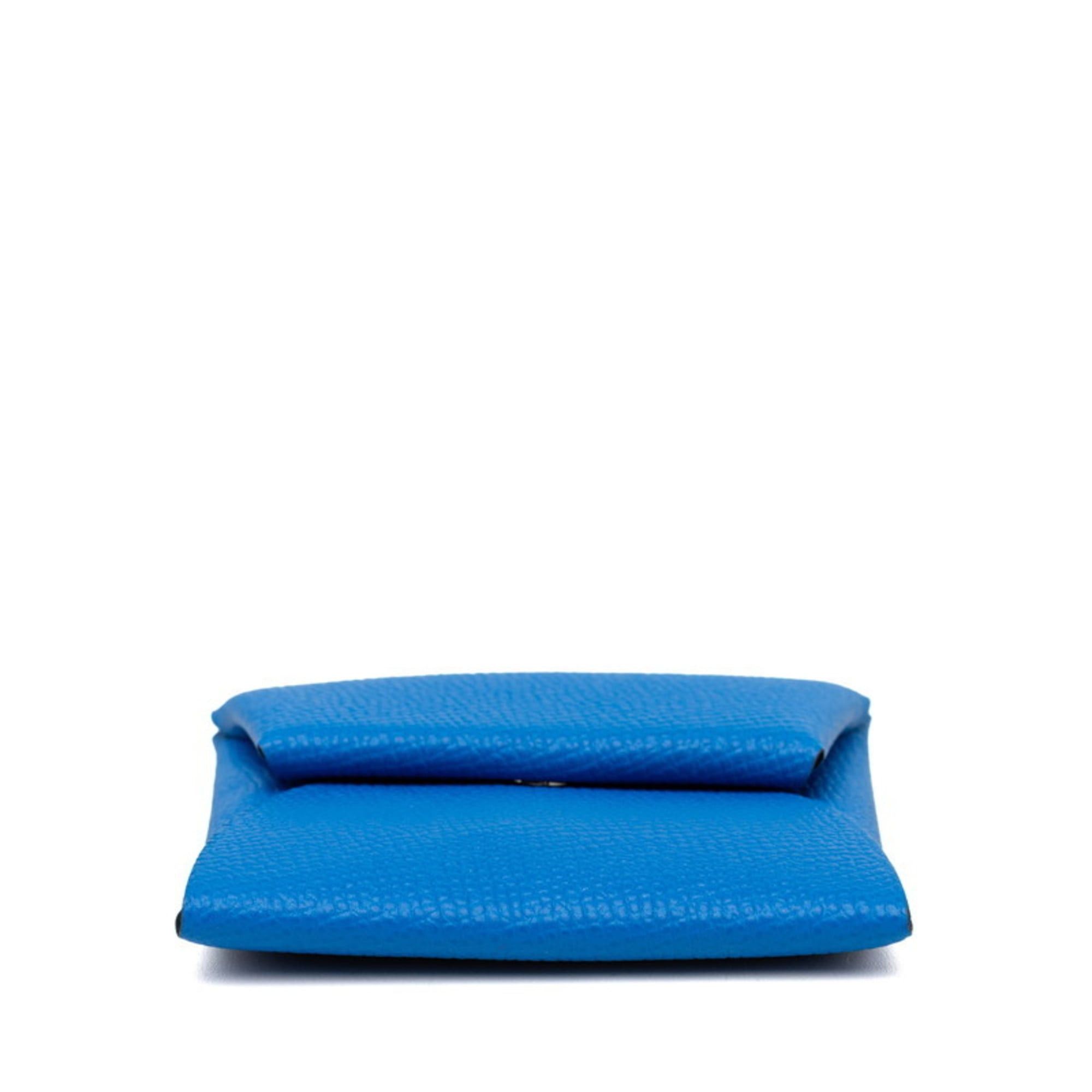 Hermes Hermes Hermès Bastia wallet/coin case in blue Epsom leather for women. Size ONE SIZE - 3 Thumbnail
