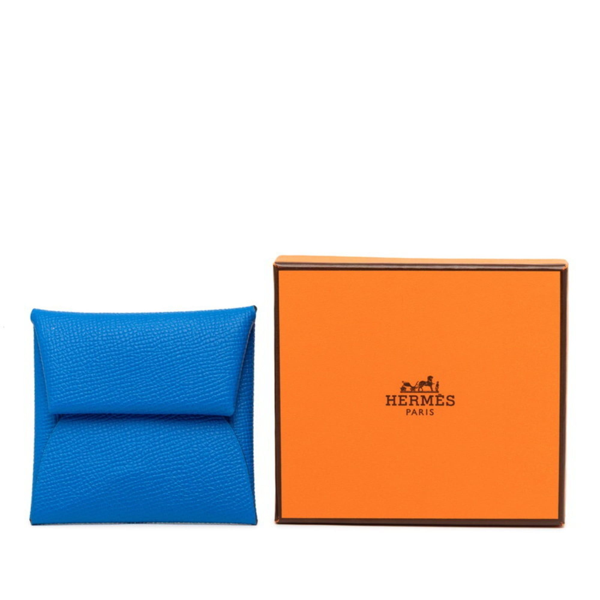 Hermes Hermes Hermès Bastia wallet/coin case in blue Epsom leather for women. Size ONE SIZE - 7 Thumbnail