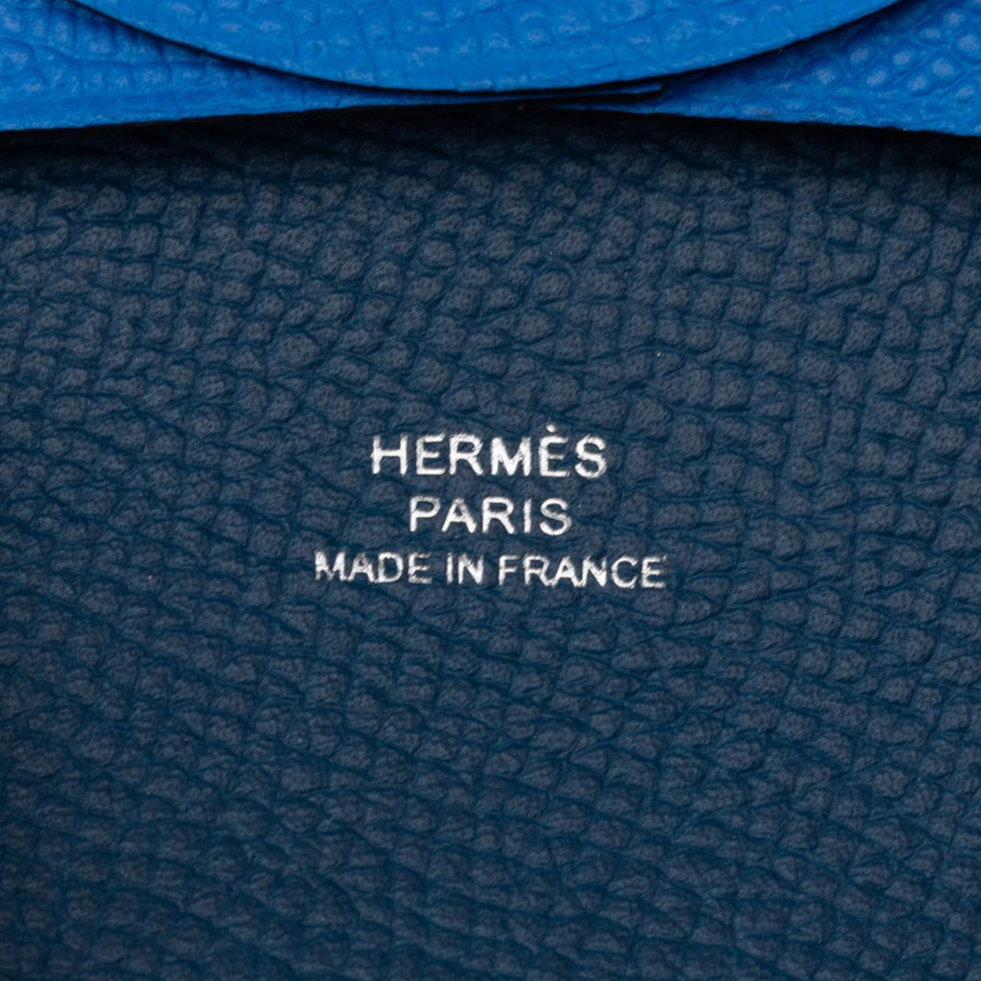 Hermes Hermes Hermès Bastia wallet/coin case in blue Epsom leather for women. Size ONE SIZE - 5 Thumbnail