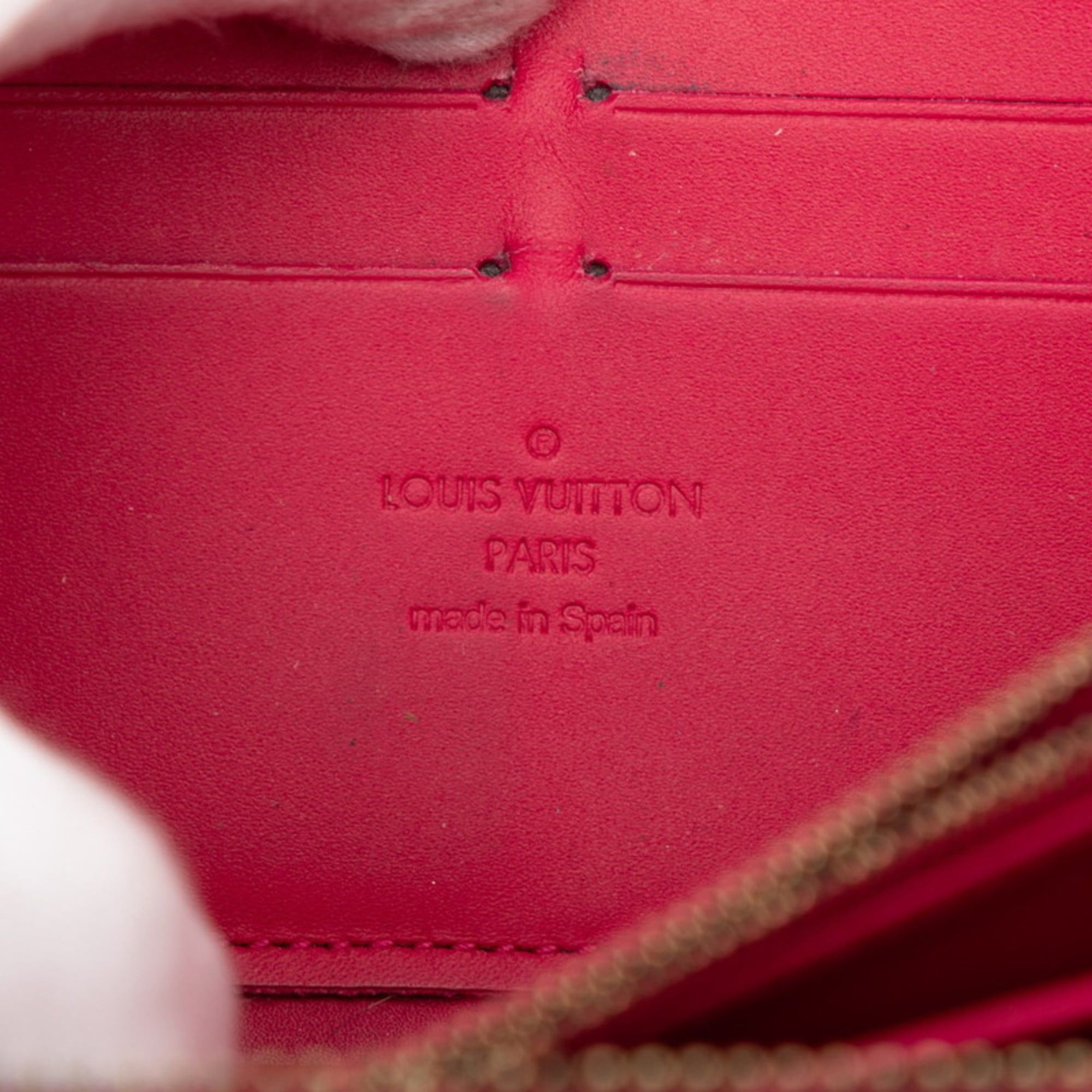 Louis Vuitton Louis Vuitton Monogram Vernis Zippy Wallet with Ikat Flower Design and Round Zipper, M90019, Rose Andian Patent Leather, Women's Size ONE SIZE - 6 Thumbnail
