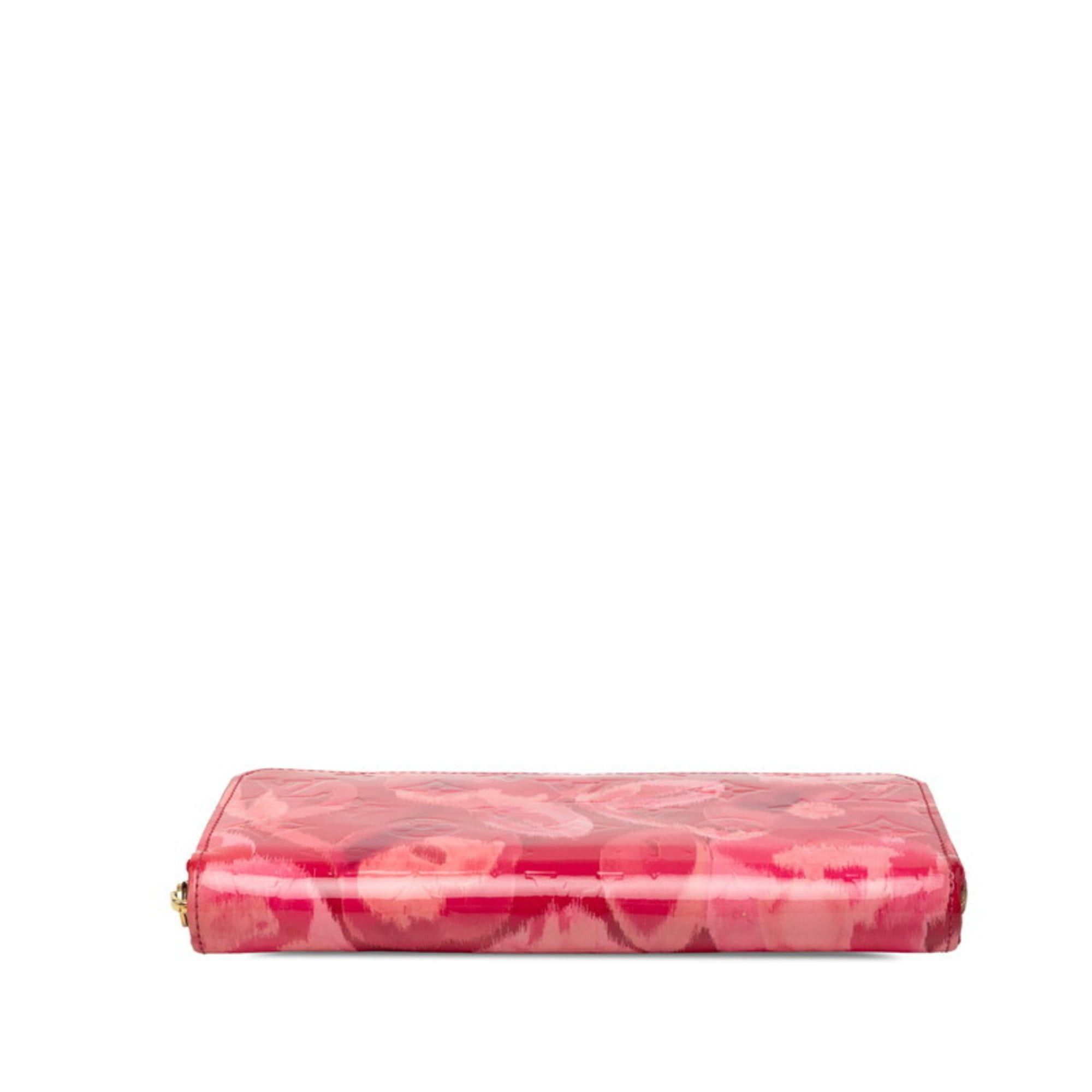 Louis Vuitton Louis Vuitton Monogram Vernis Zippy Wallet with Ikat Flower Design and Round Zipper, M90019, Rose Andian Patent Leather, Women's Size ONE SIZE - 3 Thumbnail