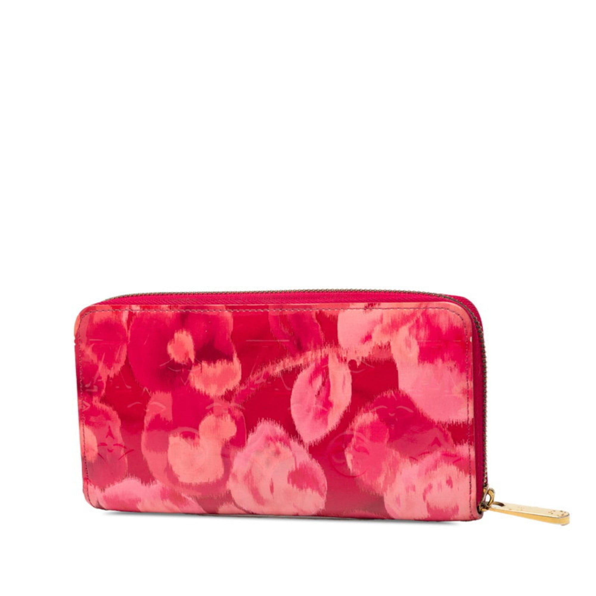 Louis Vuitton Louis Vuitton Monogram Vernis Zippy Wallet with Ikat Flower Design and Round Zipper, M90019, Rose Andian Patent Leather, Women's Size ONE SIZE - 2 Thumbnail