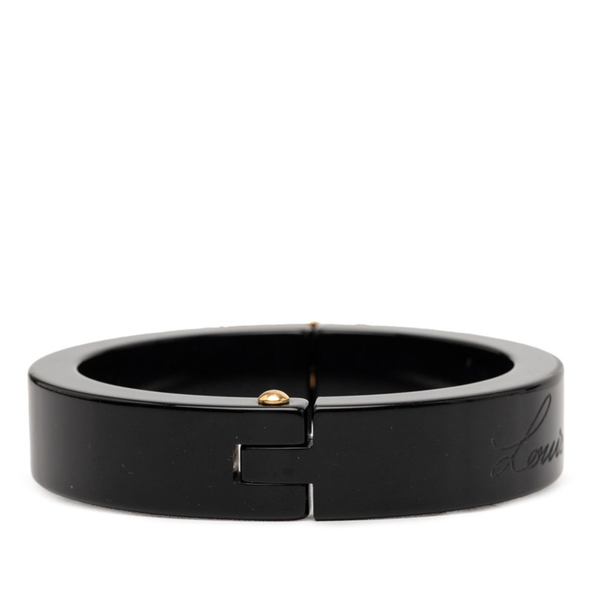 Louis Vuitton Louis Vuitton LockMe Bangle Bracelet in Black Gold with Plastic Plated for Women Size ONE SIZE - 3 Thumbnail
