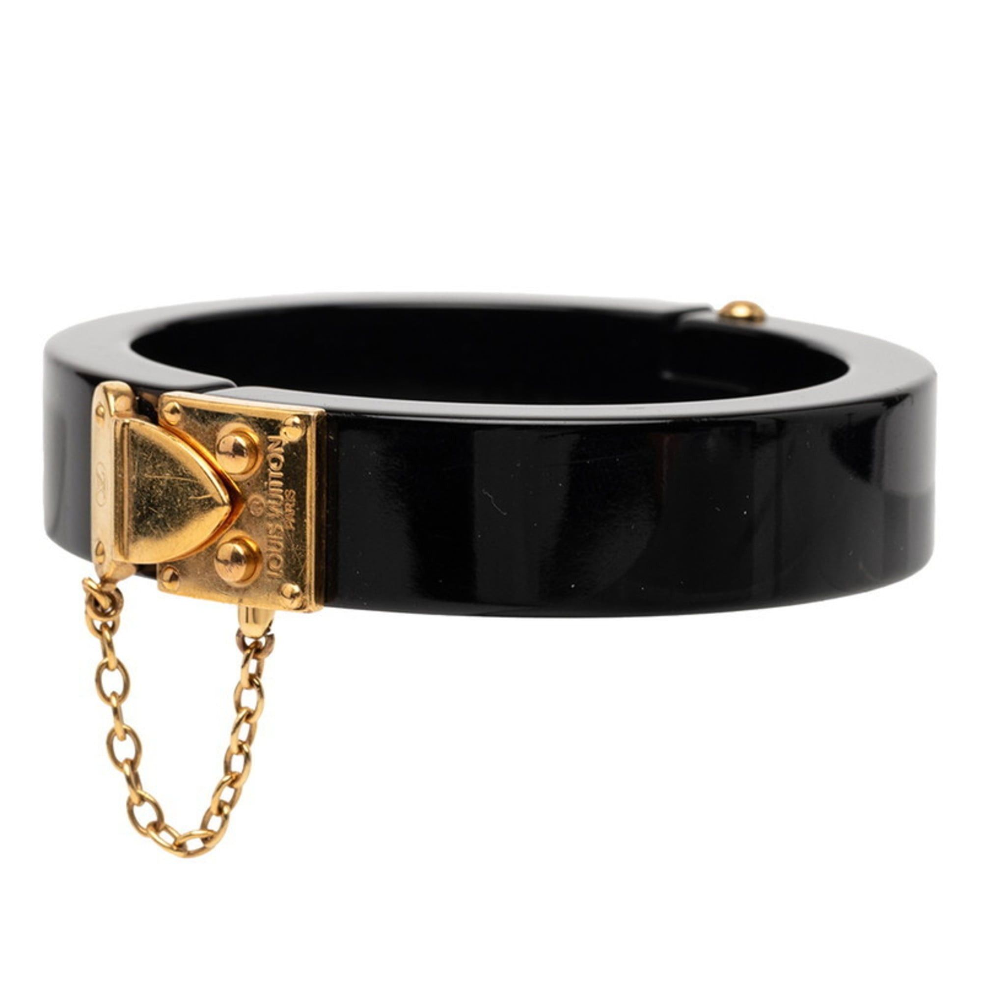 Louis Vuitton Louis Vuitton LockMe Bangle Bracelet in Black Gold with Plastic Plated for Women Size ONE SIZE - 2 Thumbnail