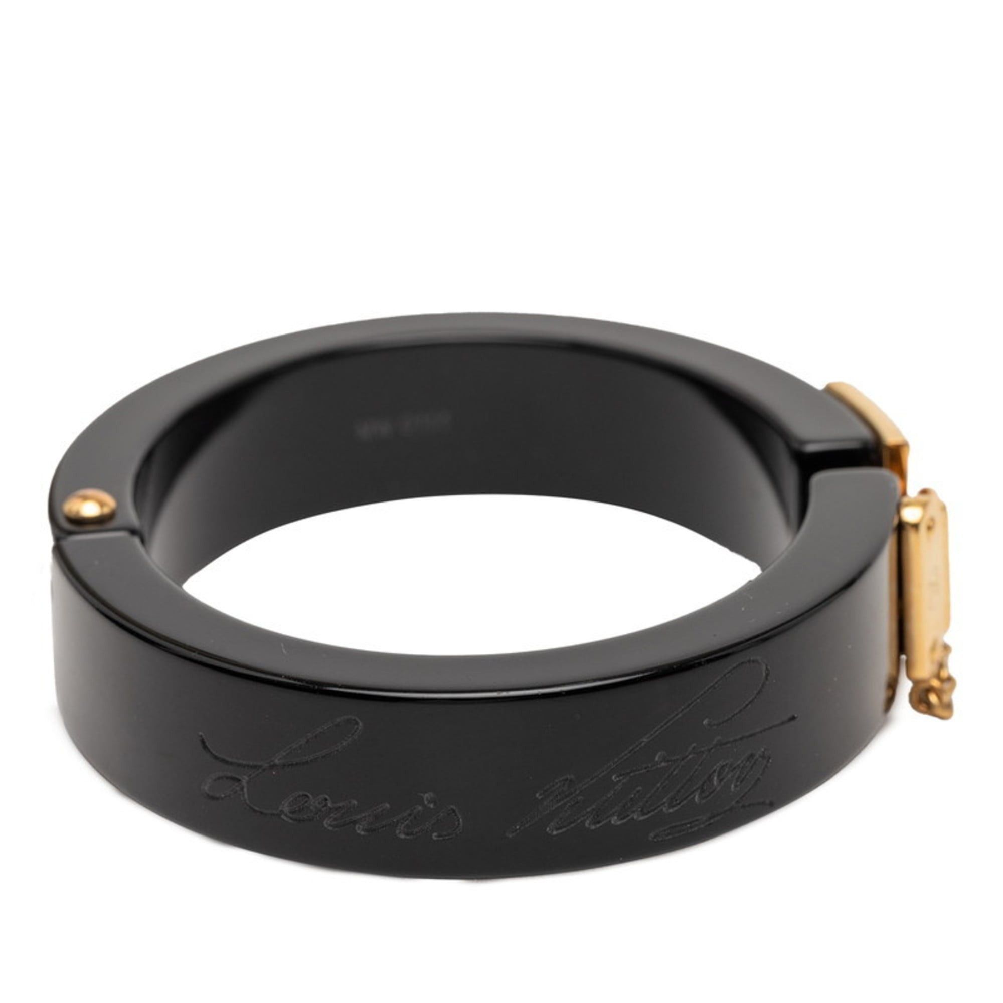 Louis Vuitton Louis Vuitton LockMe Bangle Bracelet in Black Gold with Plastic Plated for Women Size ONE SIZE - 5 Thumbnail