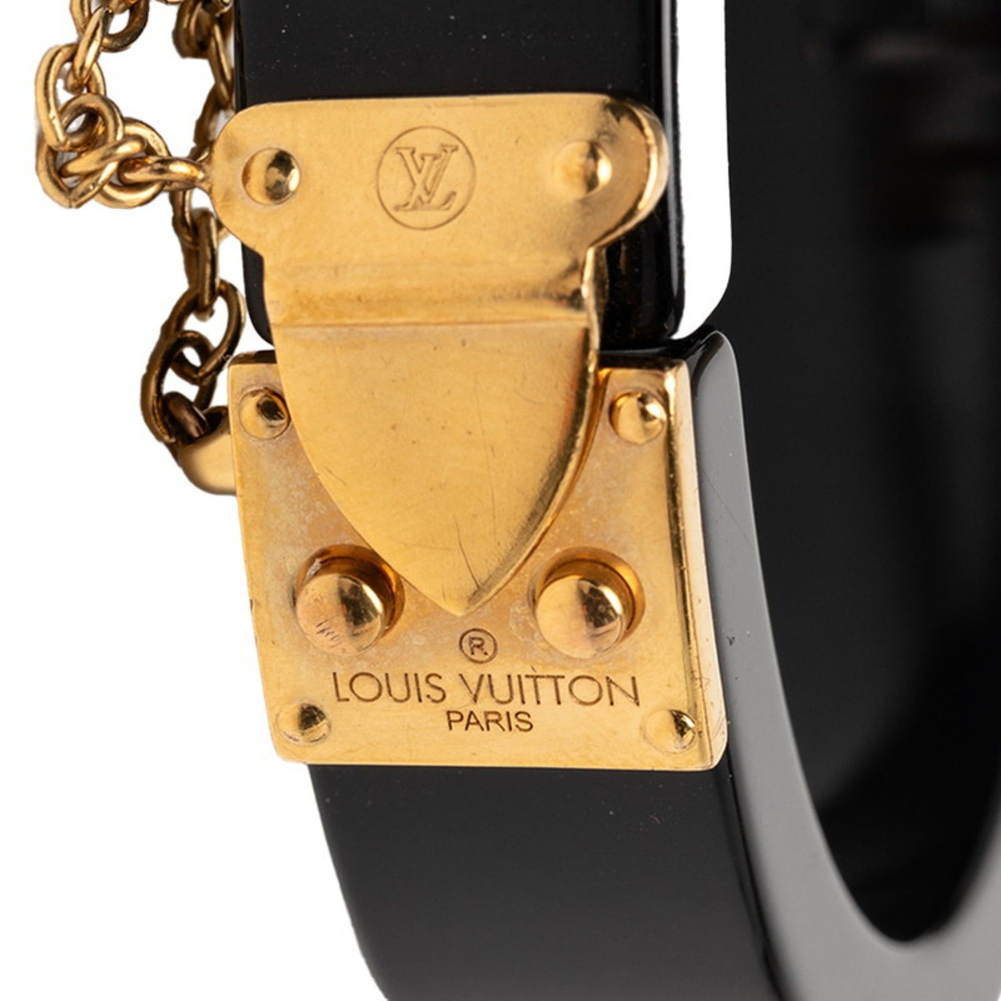 Louis Vuitton Louis Vuitton LockMe Bangle Bracelet in Black Gold with Plastic Plated for Women Size ONE SIZE - 4 Thumbnail