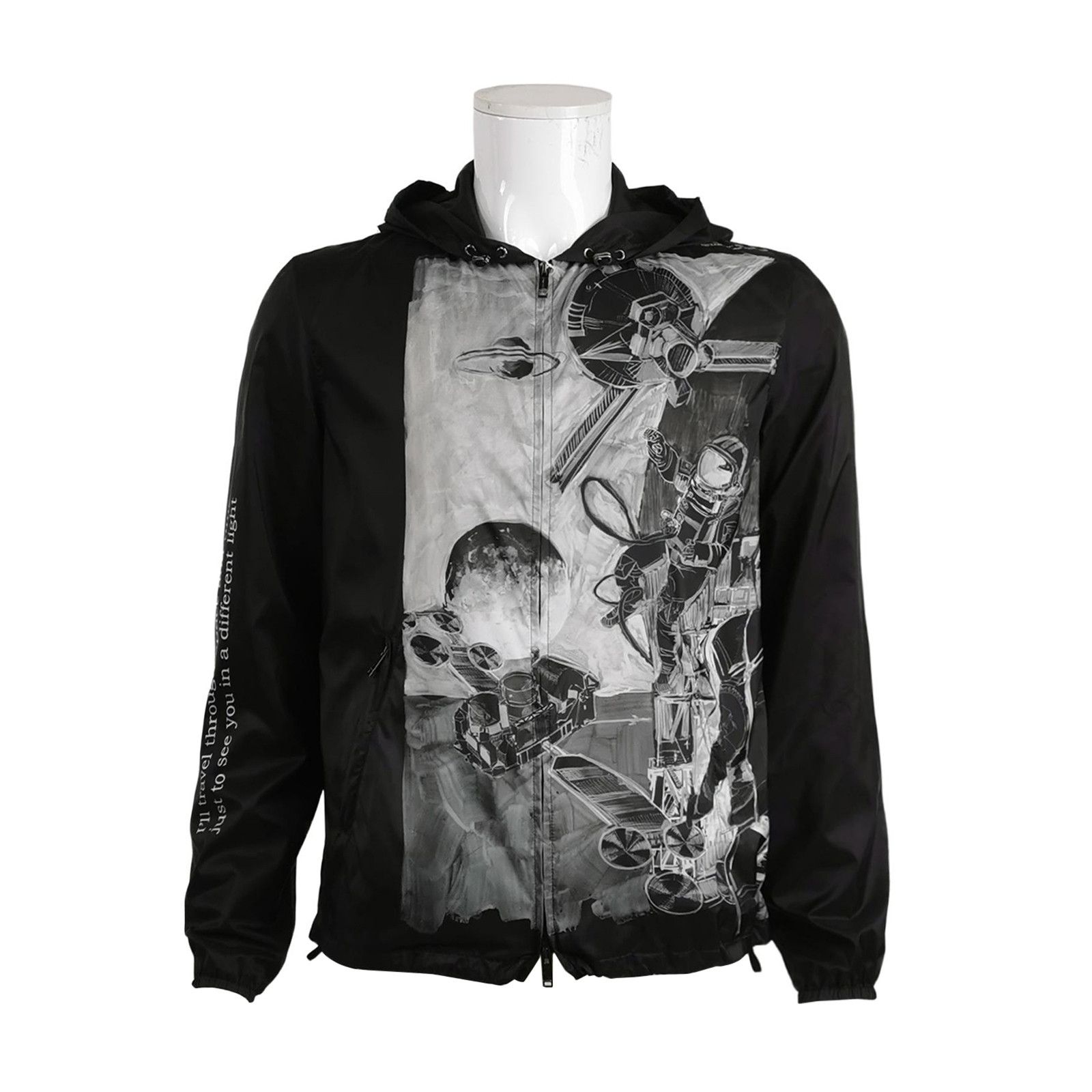 Louis Vuitton Valentino Black Hooded Jacket with Print S/US36 Size US S / EU 44-46 / 1 - 2 Thumbnail