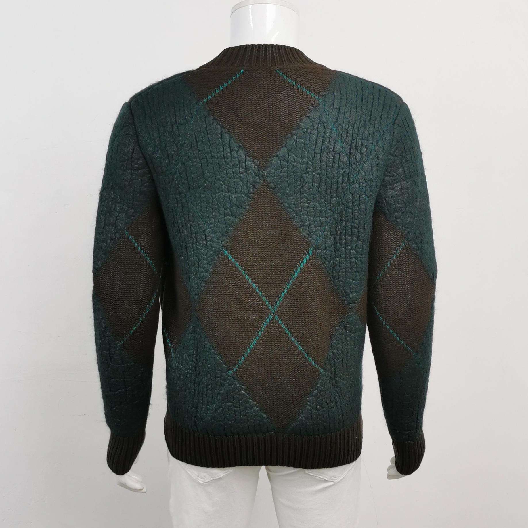 Louis Vuitton Bottega Veneta Colorblock V-Neck Wool Mohair Sweater S Size US XS / EU 42 / 0 - 4 Thumbnail