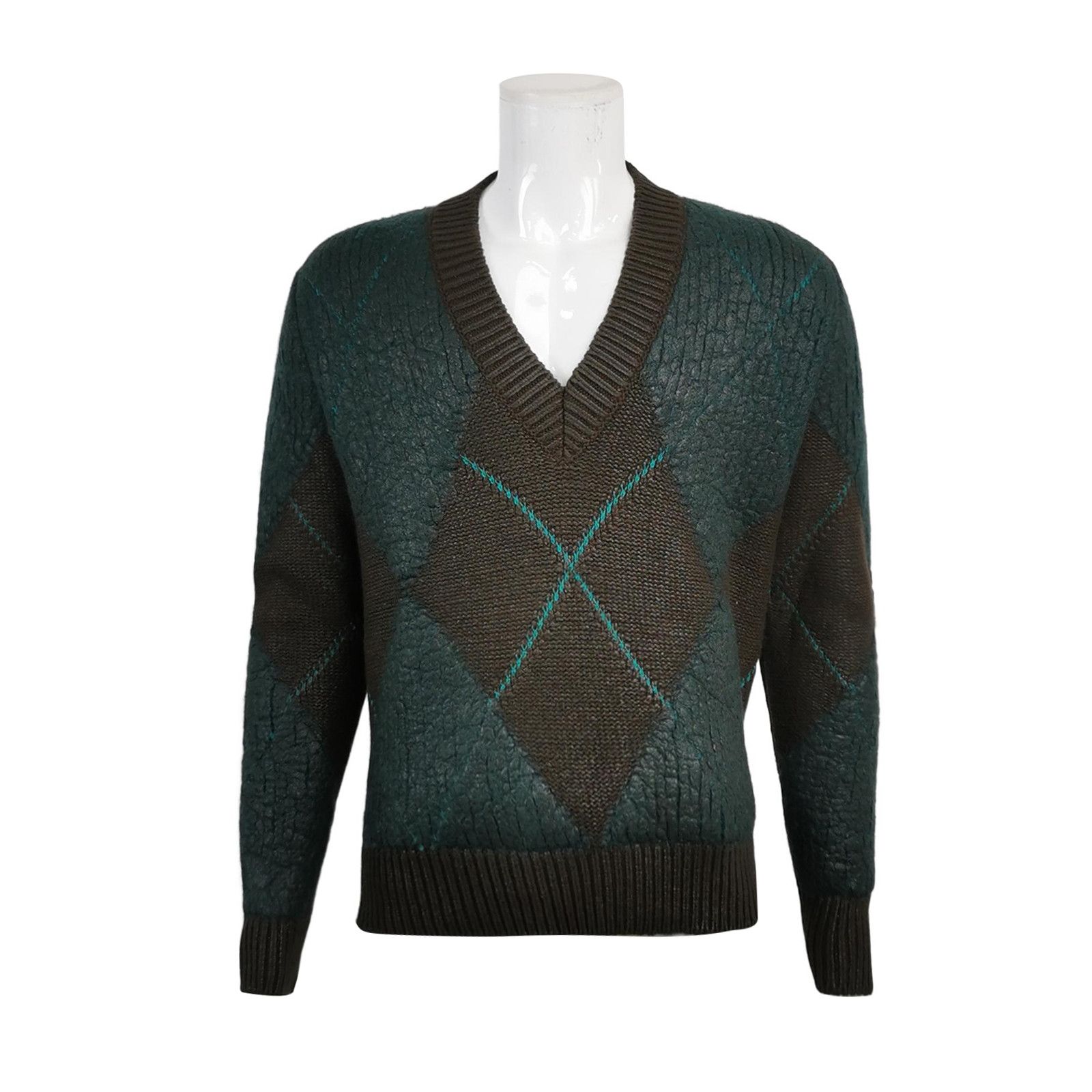 Louis Vuitton Bottega Veneta Wool Mohair Blend Colorblock V-Neck Sweater S Size US S / EU 44-46 / 1 - 2 Thumbnail