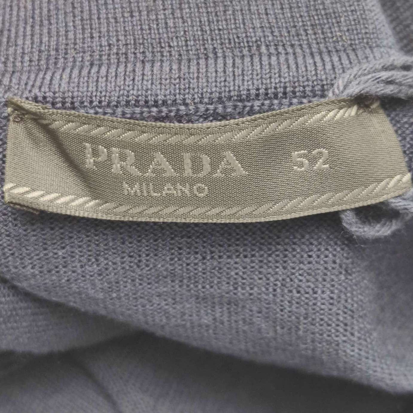 Prada Prada Wool Solid Long-Sleeve Polo Shirt Size US L / EU 52-54 / 3 - 7 Thumbnail